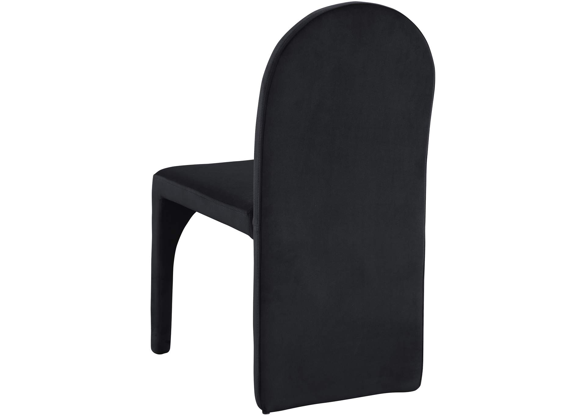 Summer Black Velvet Dining Side Chair Set of 2,Meridian Furniture