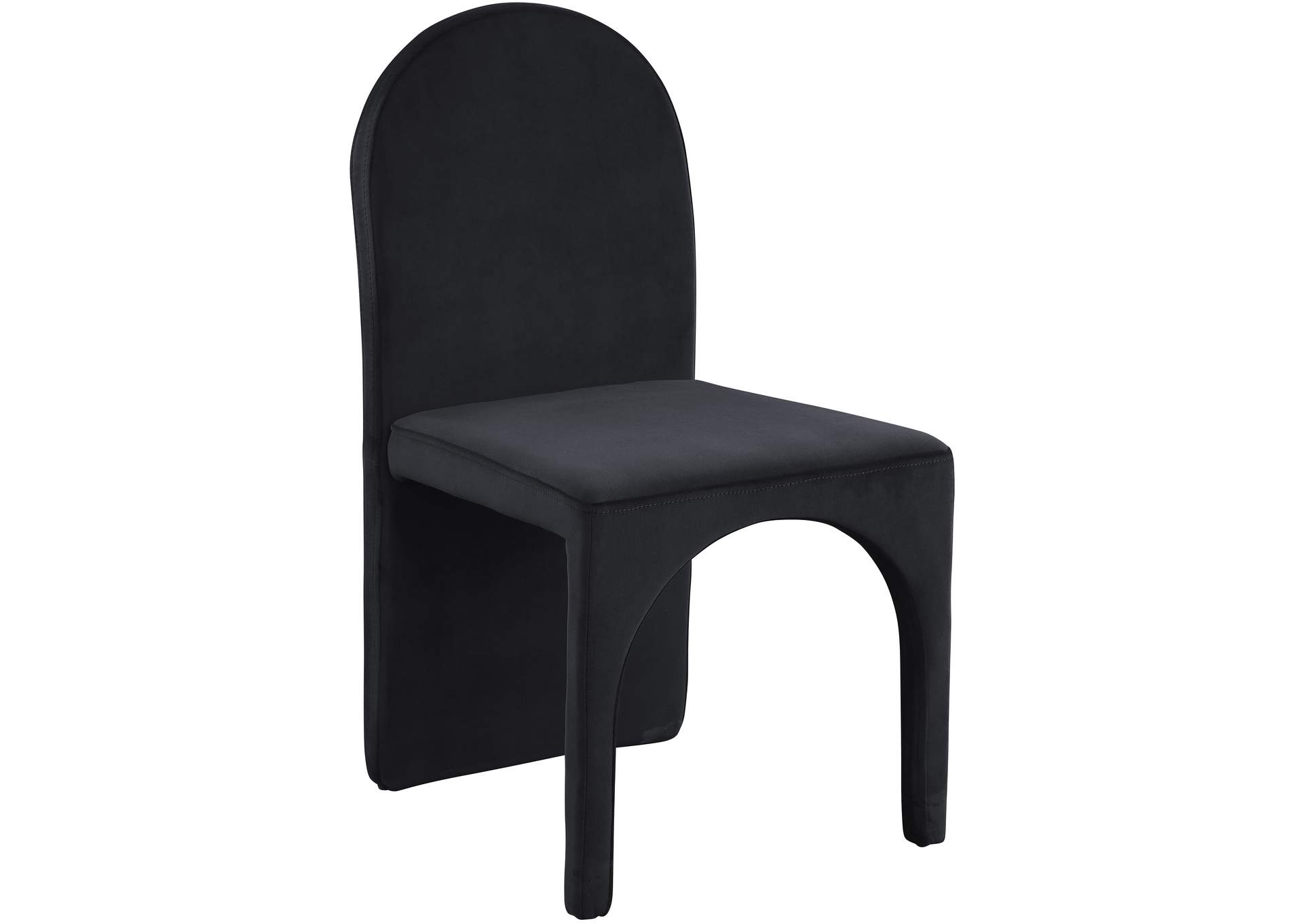 Summer Black Velvet Dining Side Chair Set of 2,Meridian Furniture