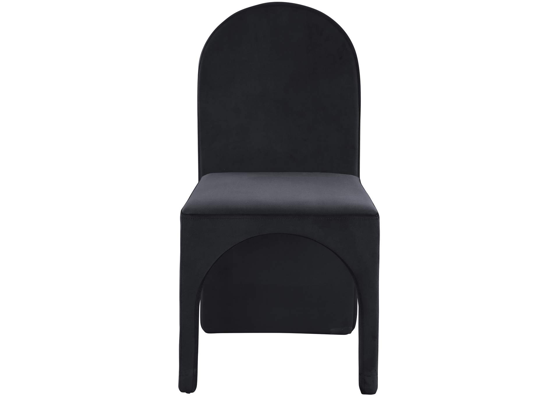 Summer Black Velvet Dining Side Chair Set of 2,Meridian Furniture