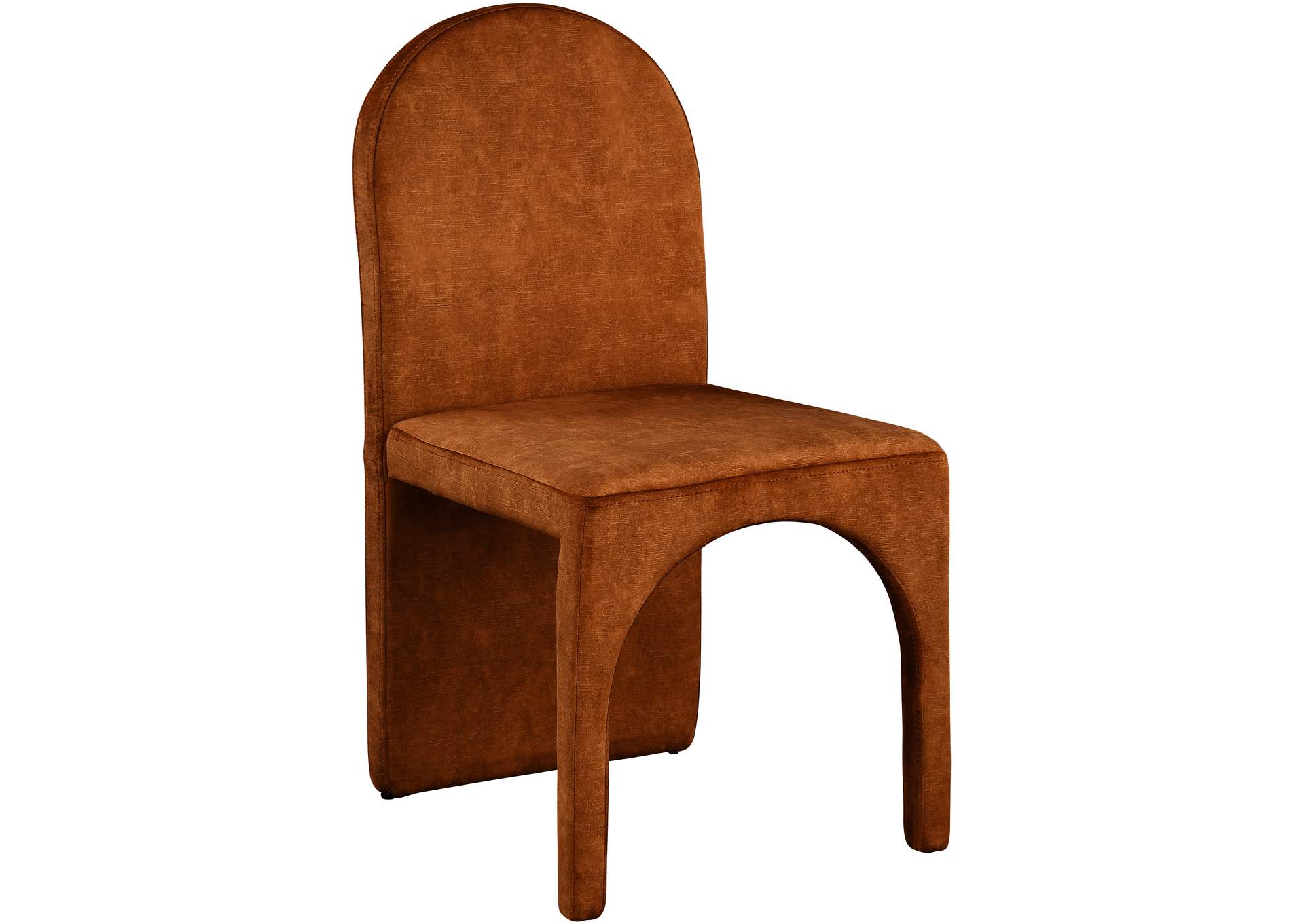 Summer Cognac Velvet Dining Side Chair Set of 2,Meridian Furniture