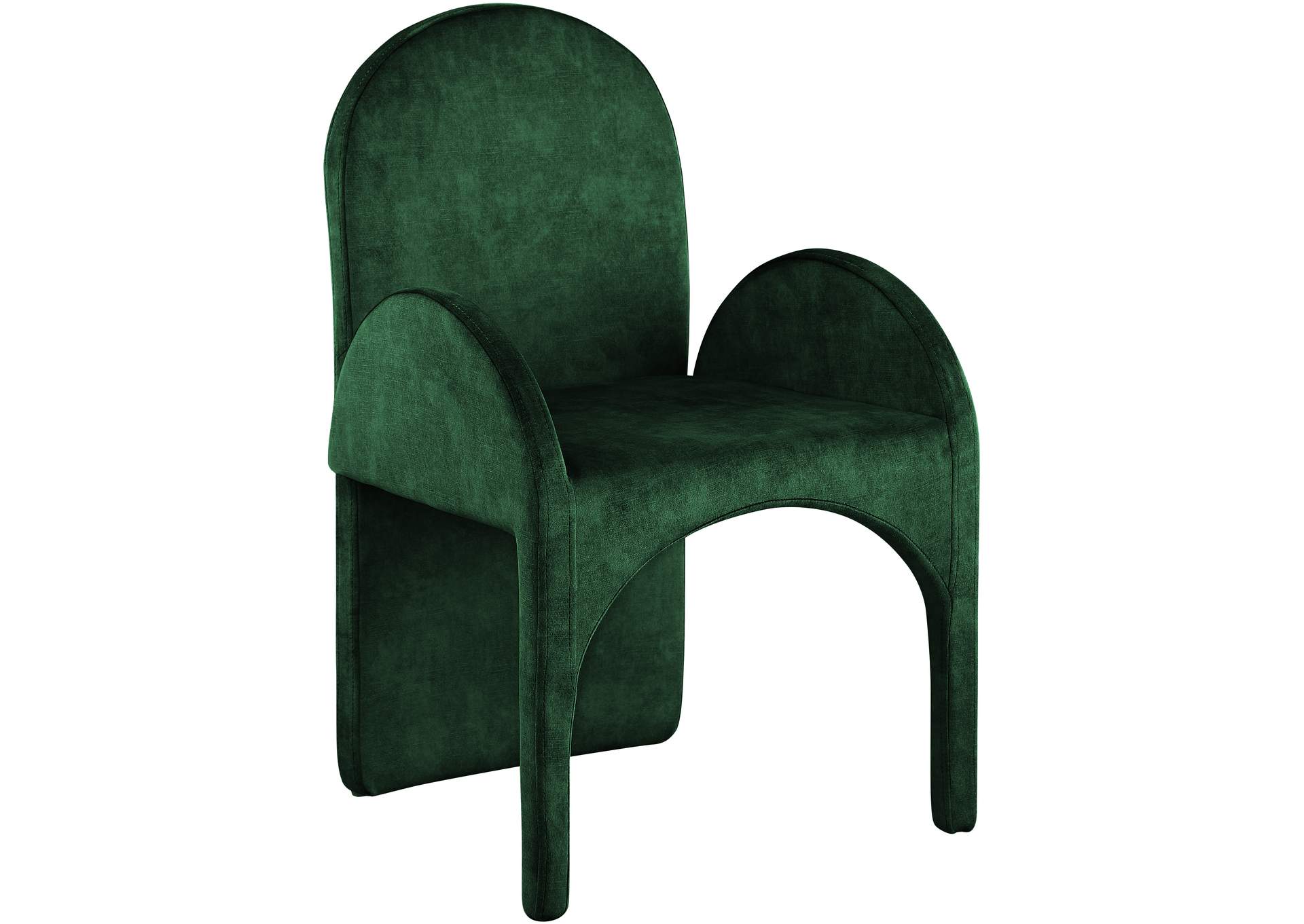 Summer Green Velvet Dining Arm Chair Set of 2,Meridian Furniture