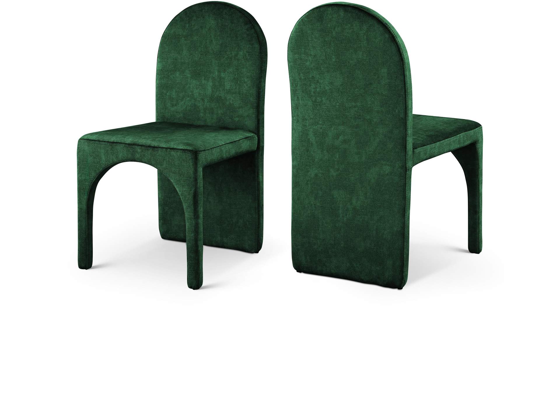 Summer Green Velvet Dining Side Chair Set of 2,Meridian Furniture