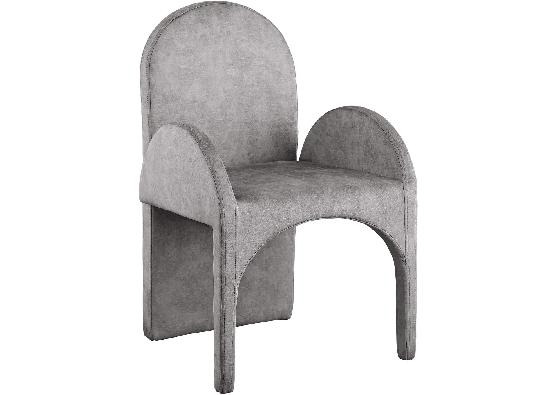 Summer Grey Velvet Dining Arm Chair Set of 2,Meridian Furniture