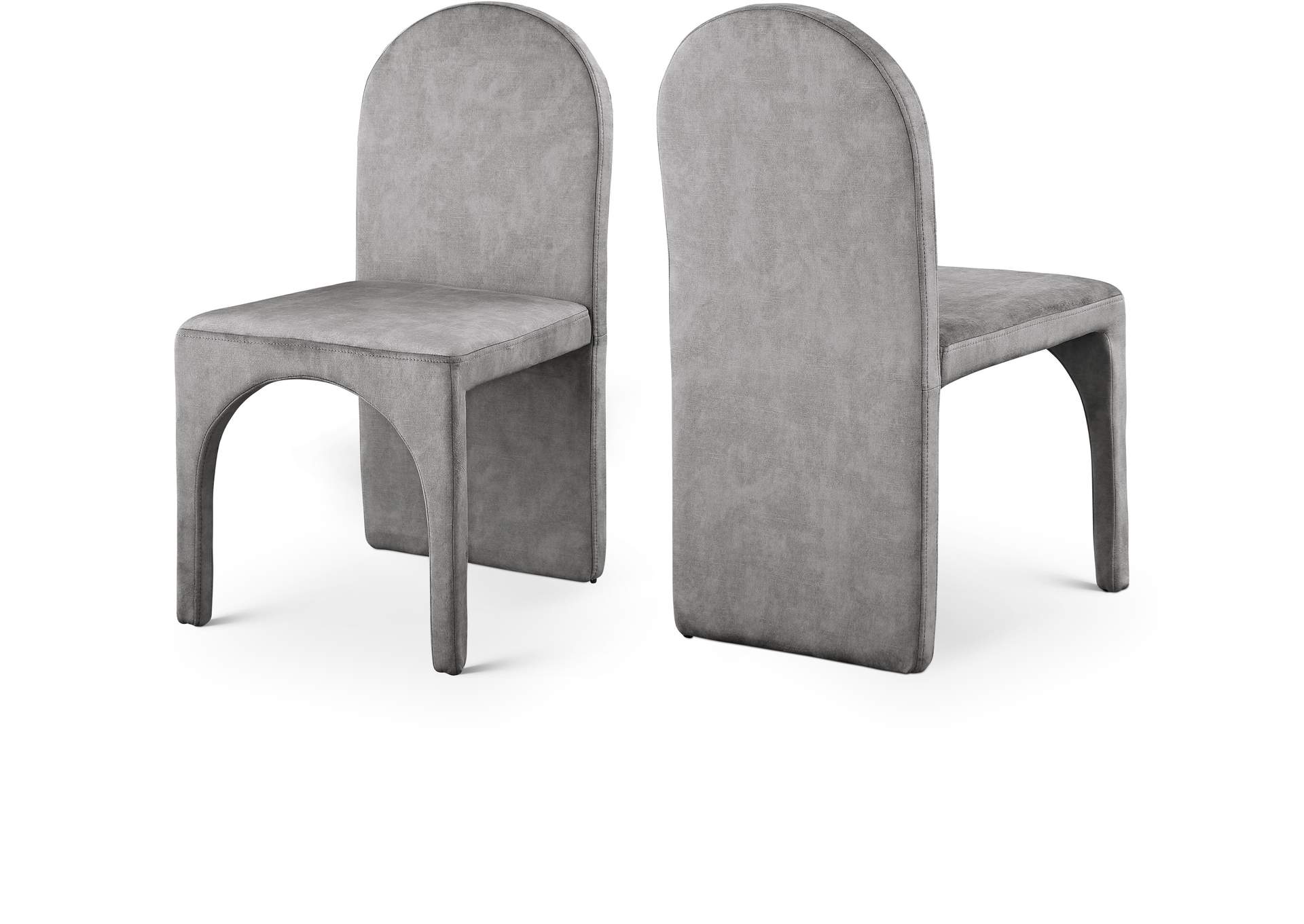 Summer Grey Velvet Dining Side Chair Set of 2,Meridian Furniture