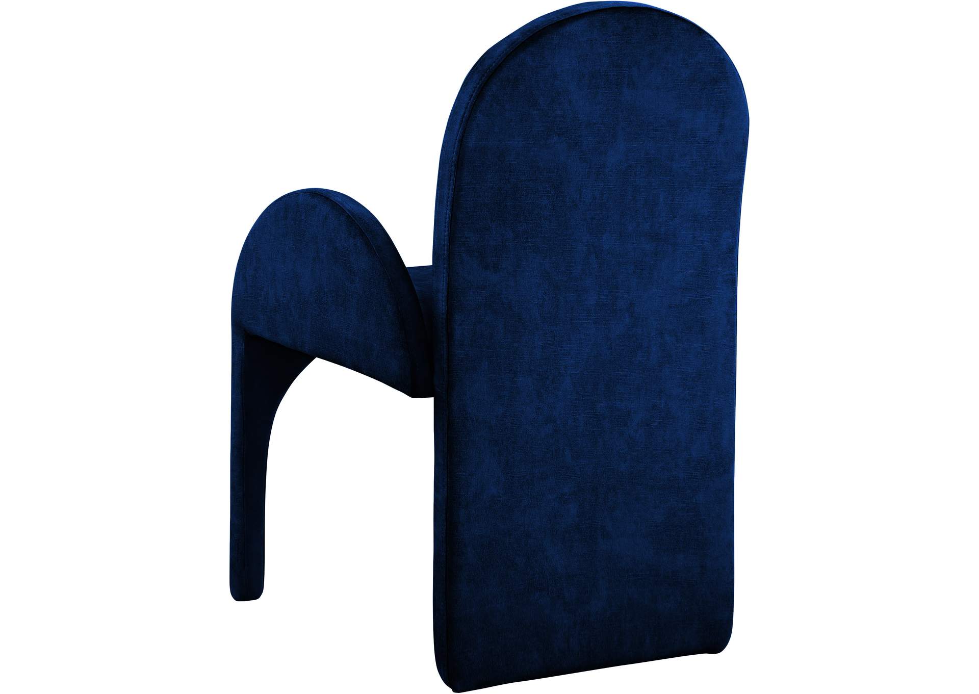 Summer Navy Velvet Dining Arm Chair Set of 2,Meridian Furniture