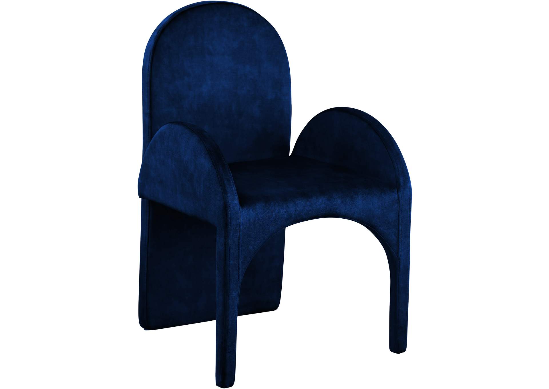 Summer Navy Velvet Dining Arm Chair Set of 2,Meridian Furniture