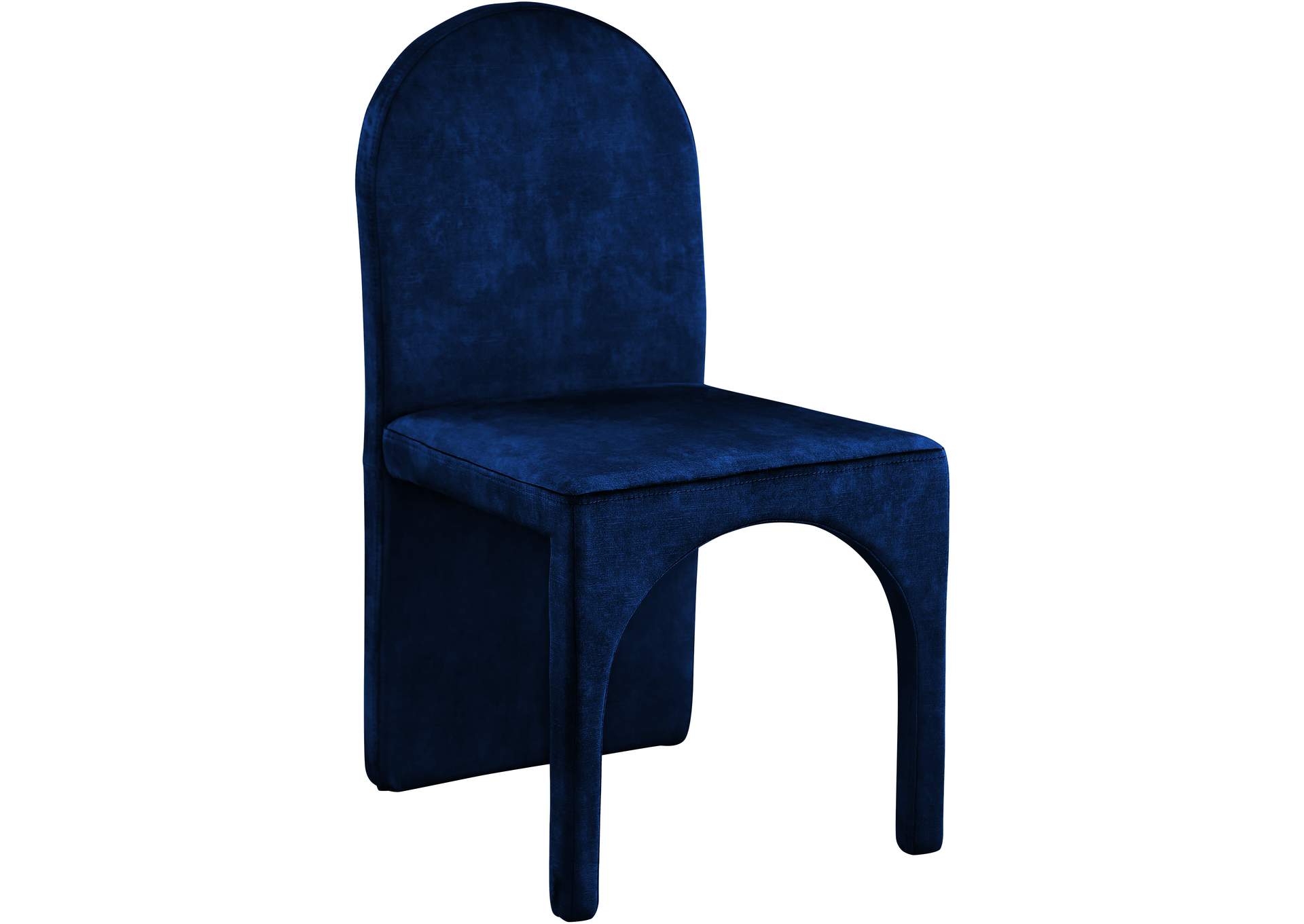 Summer Navy Velvet Dining Side Chair Set of 2,Meridian Furniture