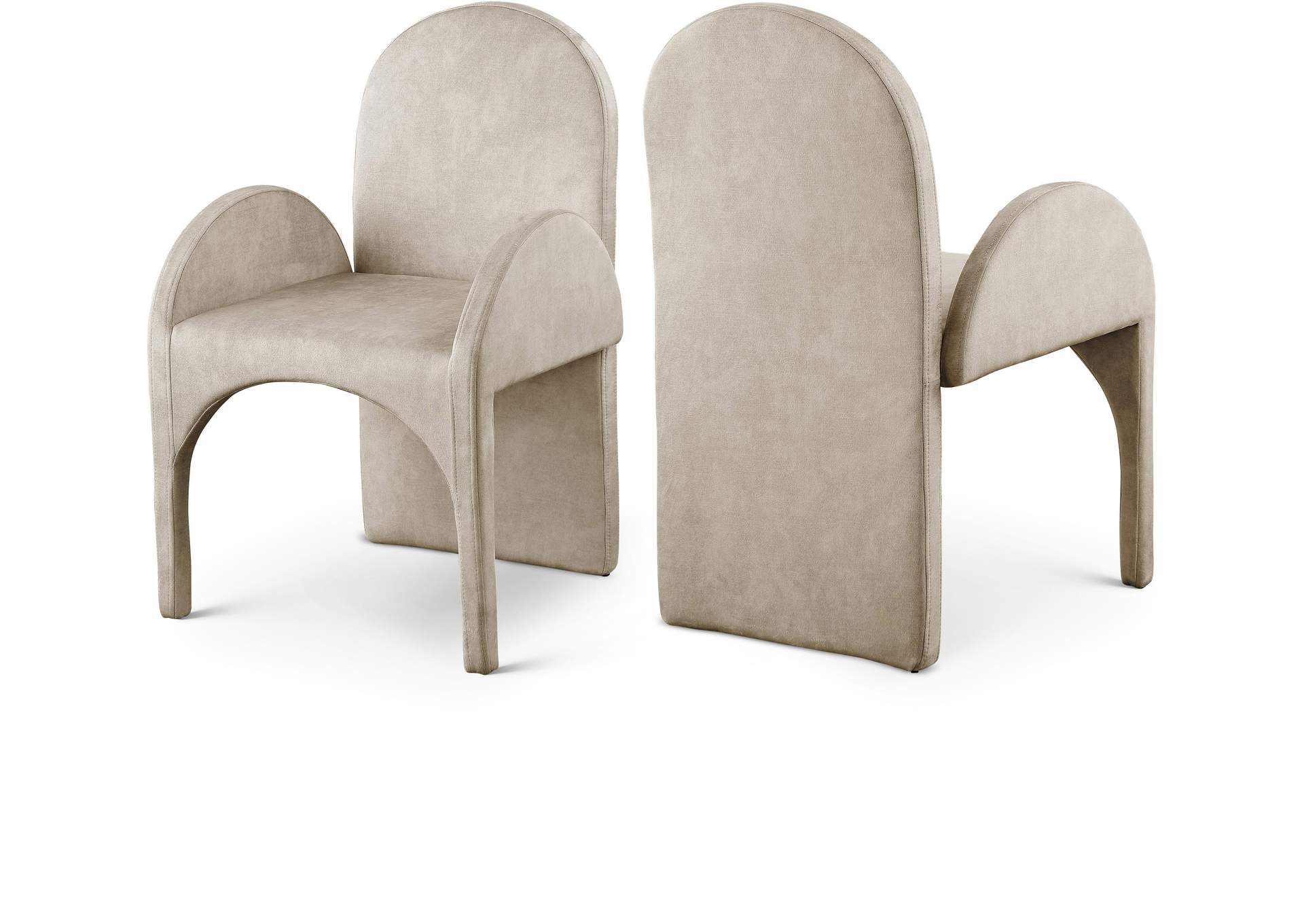 Summer Stone Velvet Dining Arm Chair Set of 2,Meridian Furniture