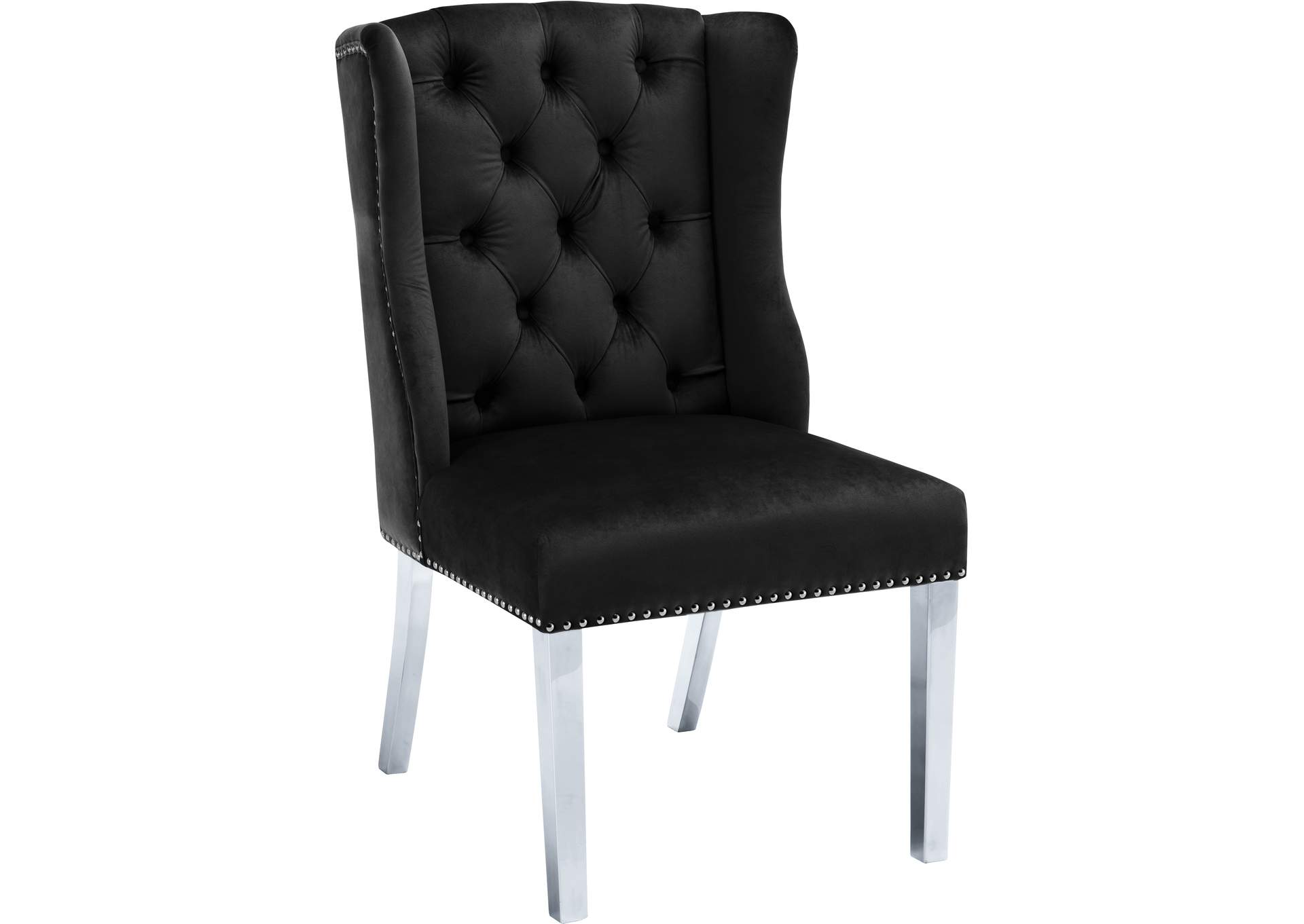 Suri Black Velvet Dining Chair Set of 2,Meridian Furniture