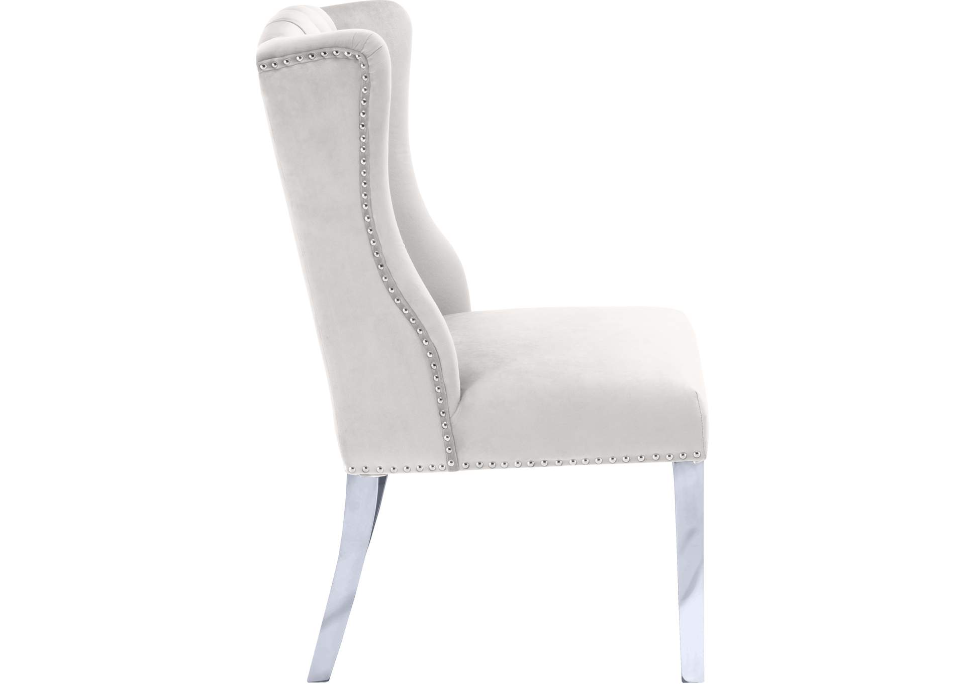 Suri Cream Velvet Dining Chair Set of 2,Meridian Furniture