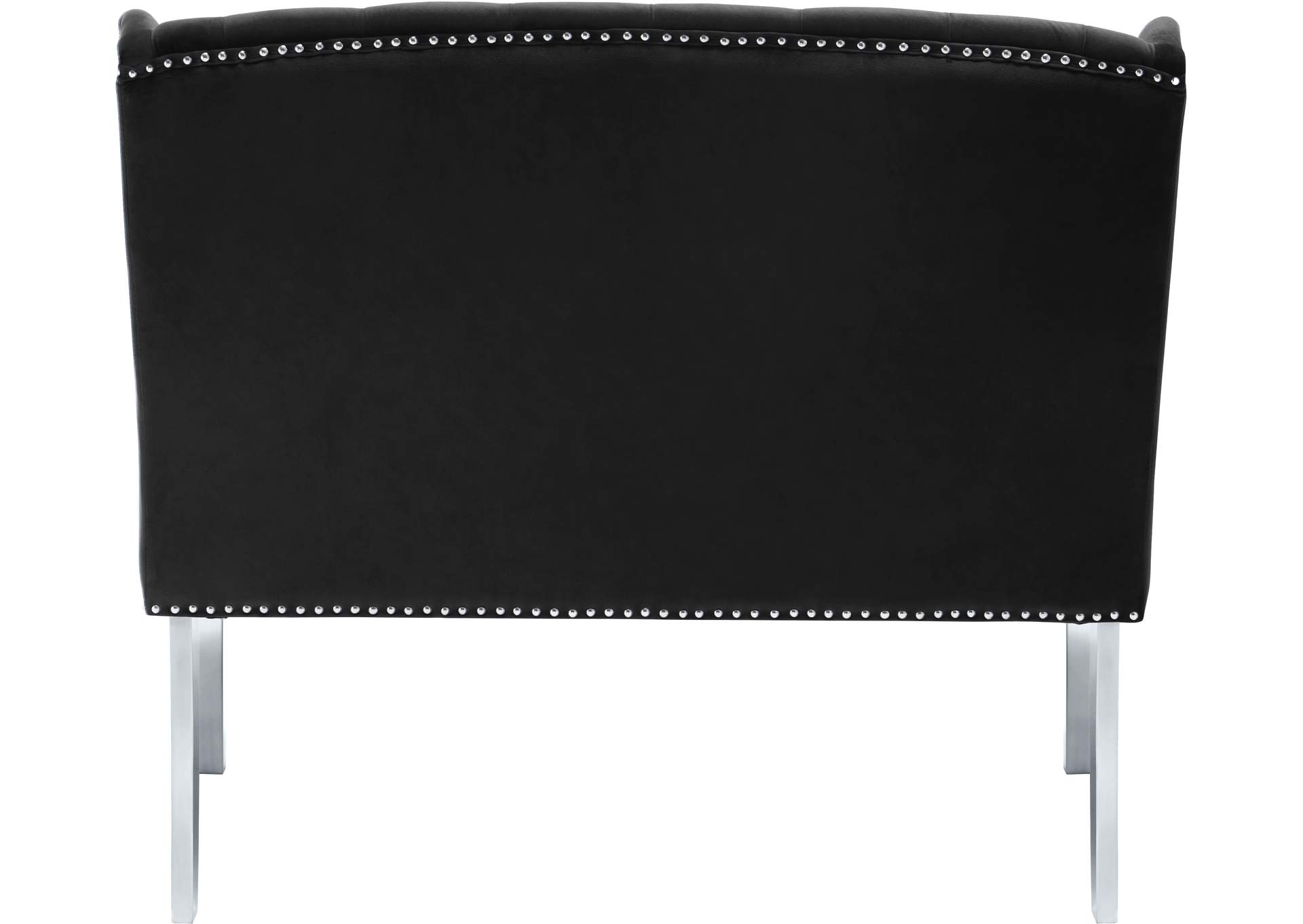 Suri Black Velvet Settee Bench,Meridian Furniture