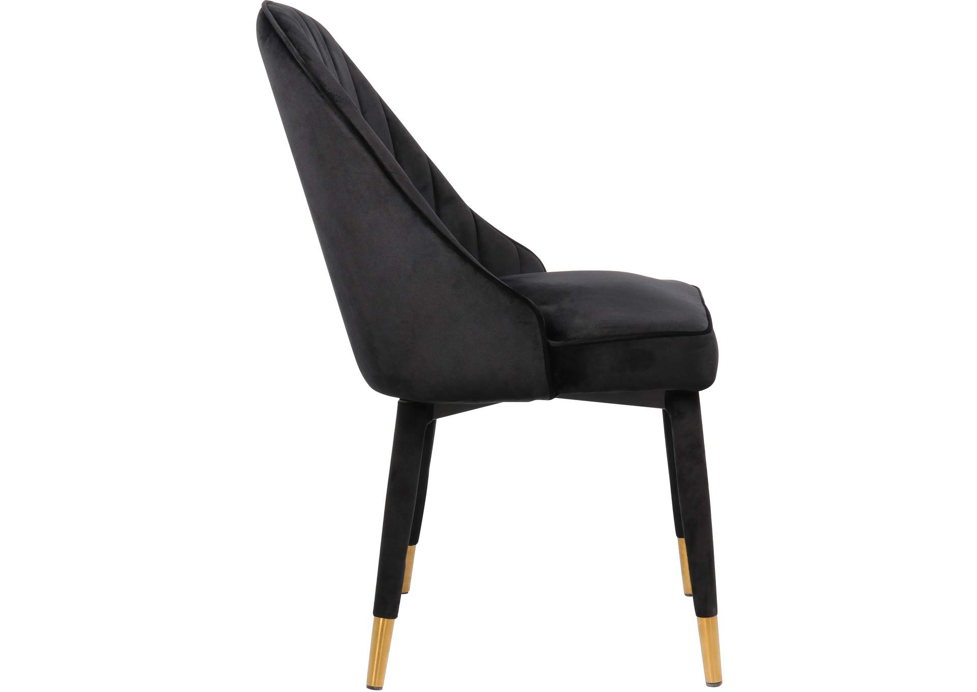 Belle Black Velvet Dining Chair Set of 2,Meridian Furniture