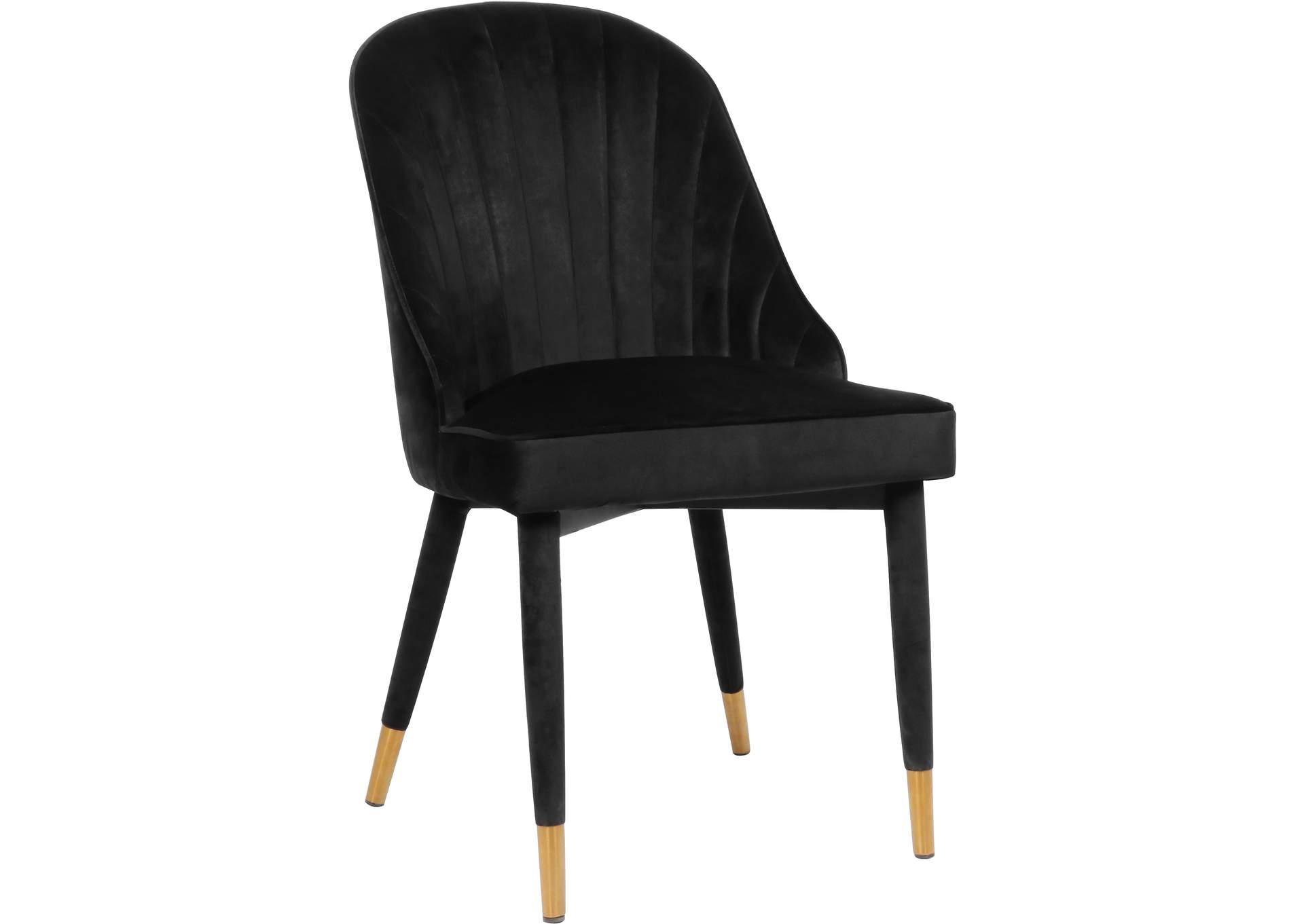 Belle Black Velvet Dining Chair Set of 2,Meridian Furniture