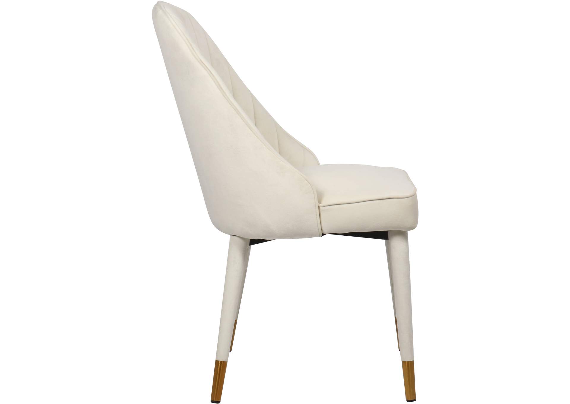 Belle Cream Velvet Dining Chair Set of 2,Meridian Furniture