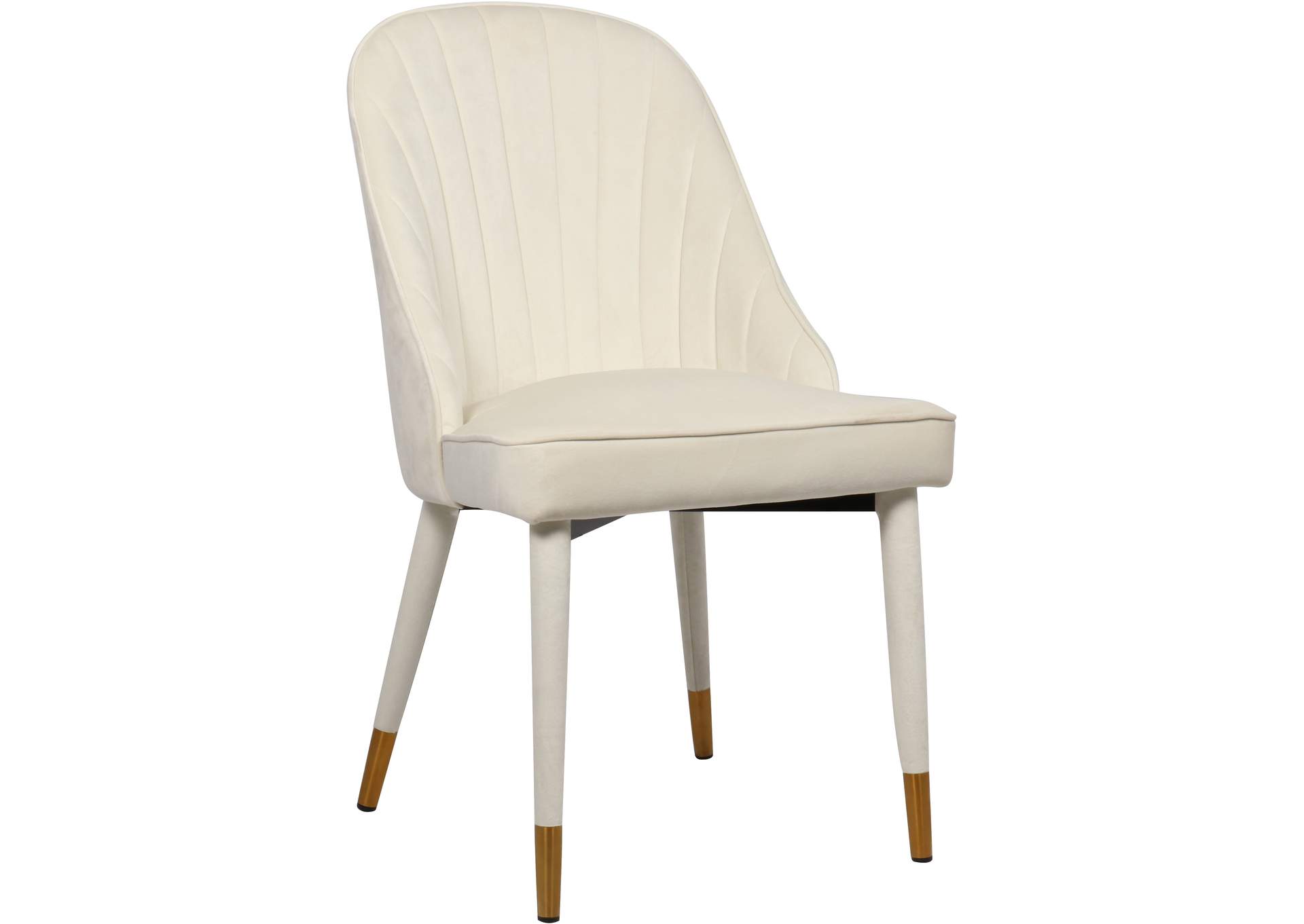 Belle Cream Velvet Dining Chair Set of 2,Meridian Furniture