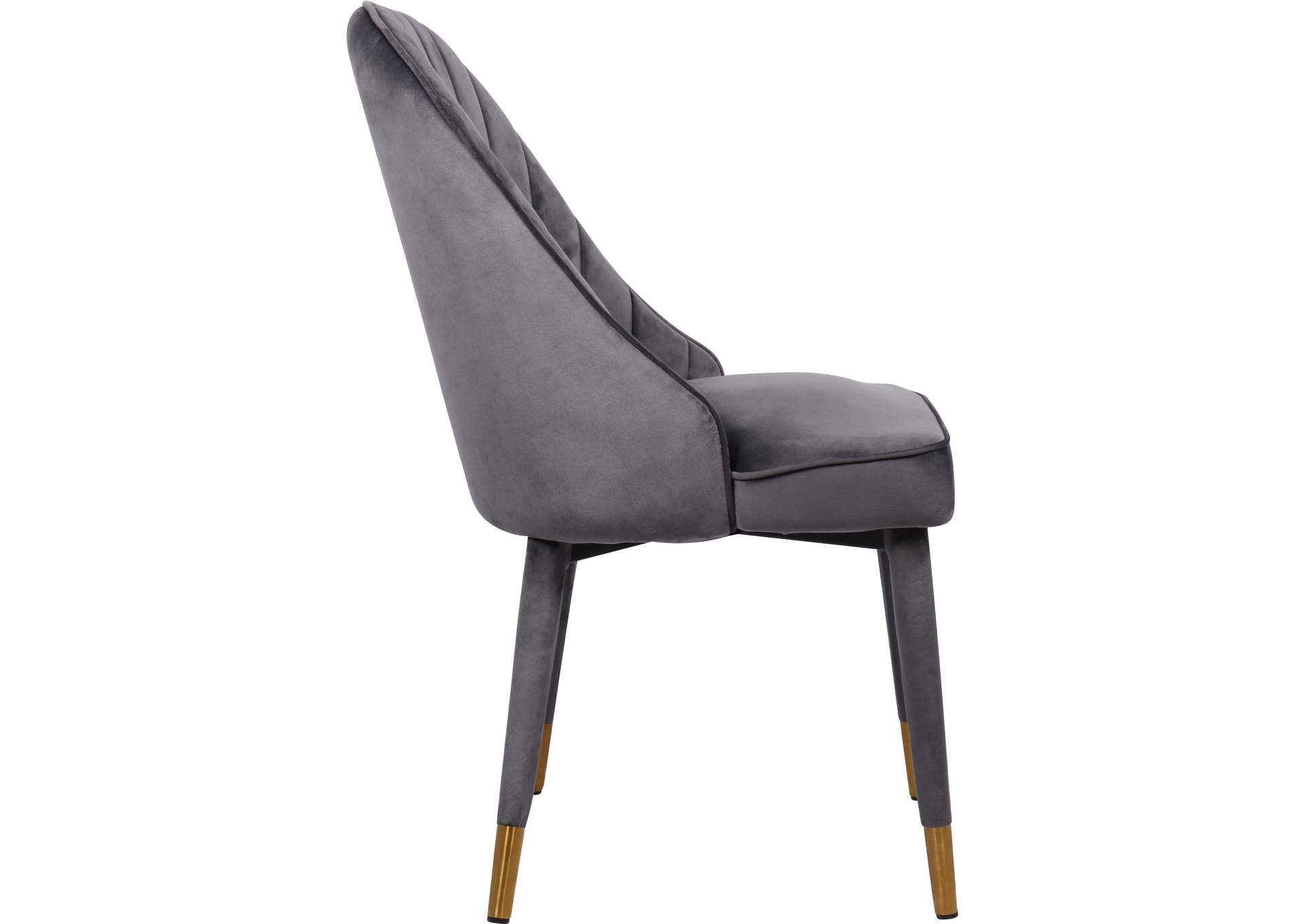 Belle Grey Velvet Dining Chair Set of 2,Meridian Furniture