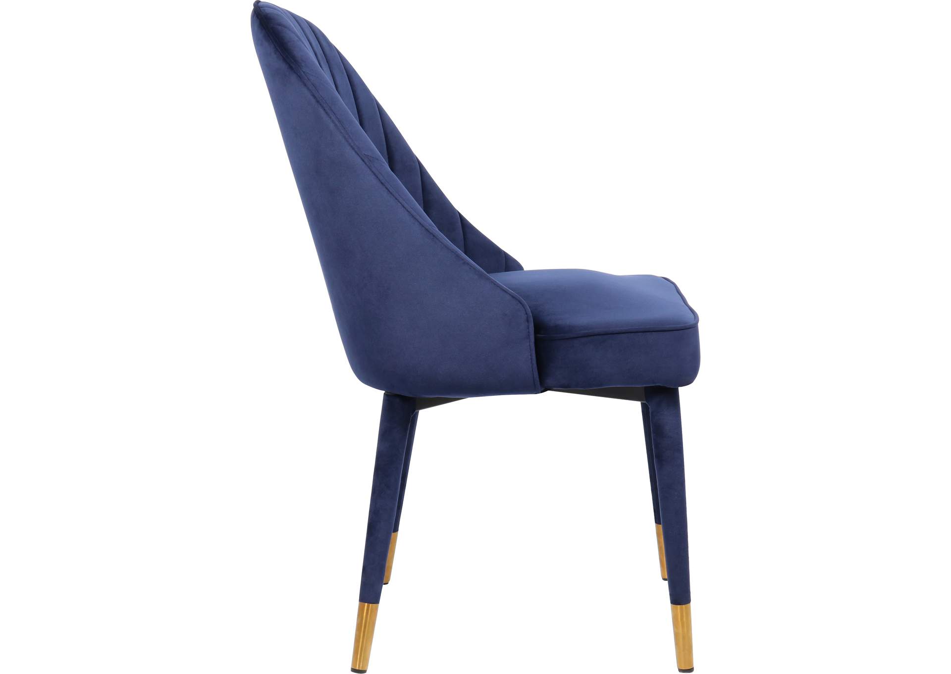 Belle Navy Velvet Dining Chair Set of 2,Meridian Furniture