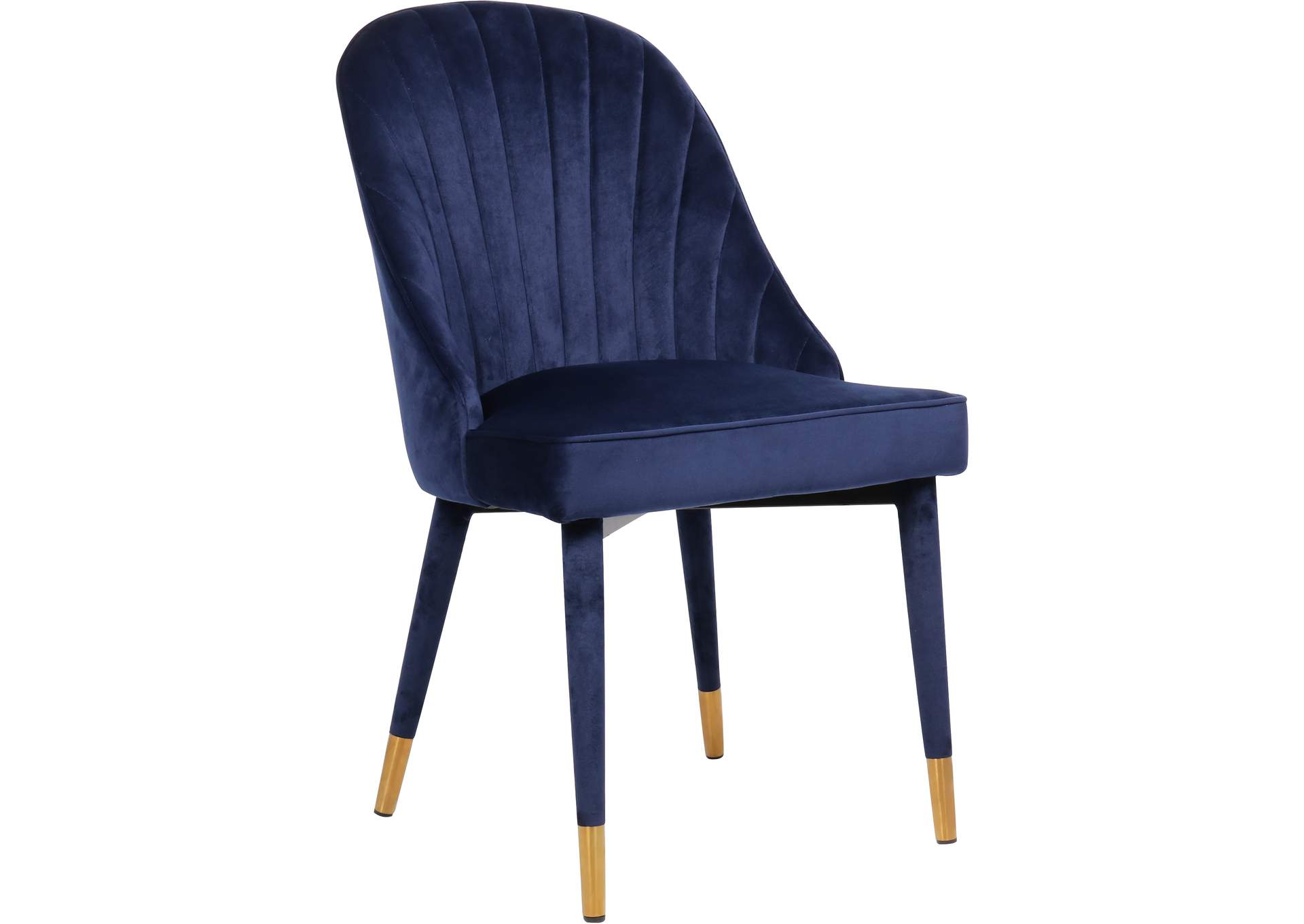 Belle Navy Velvet Dining Chair Set of 2,Meridian Furniture