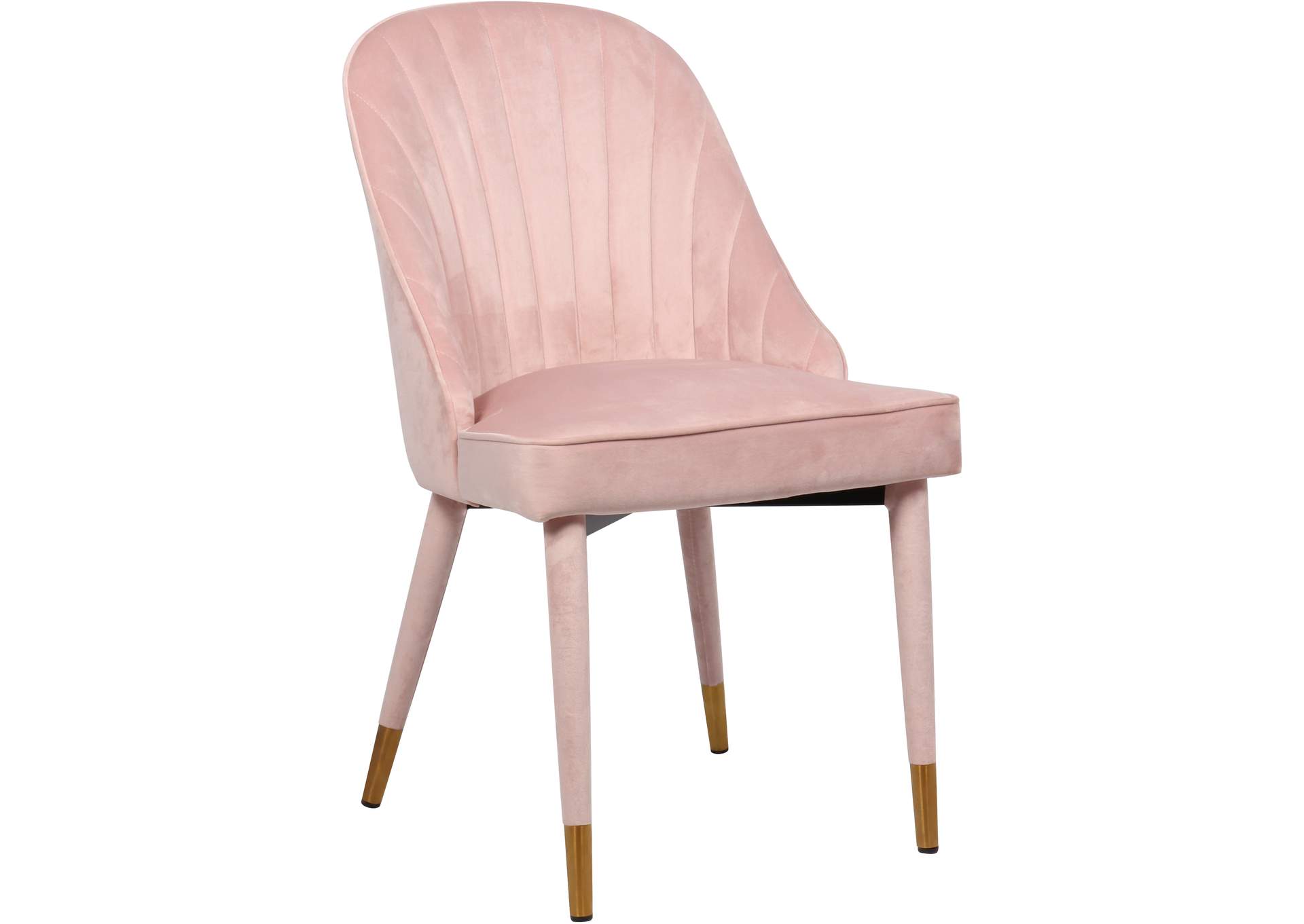 Belle Pink Velvet Dining Chair Set of 2,Meridian Furniture