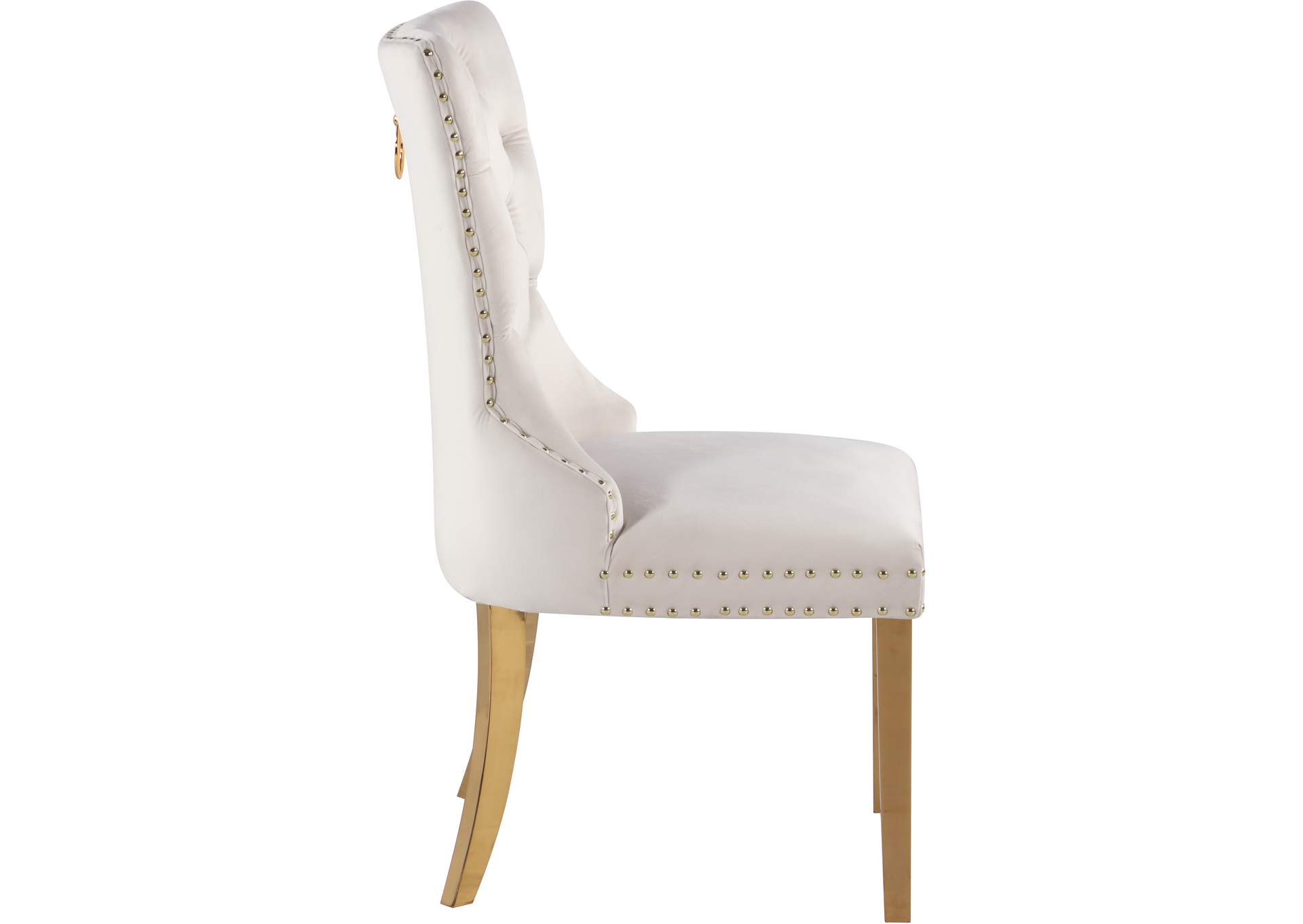 Carmen Cream Velvet Dining Chairs Set of 2,Meridian Furniture