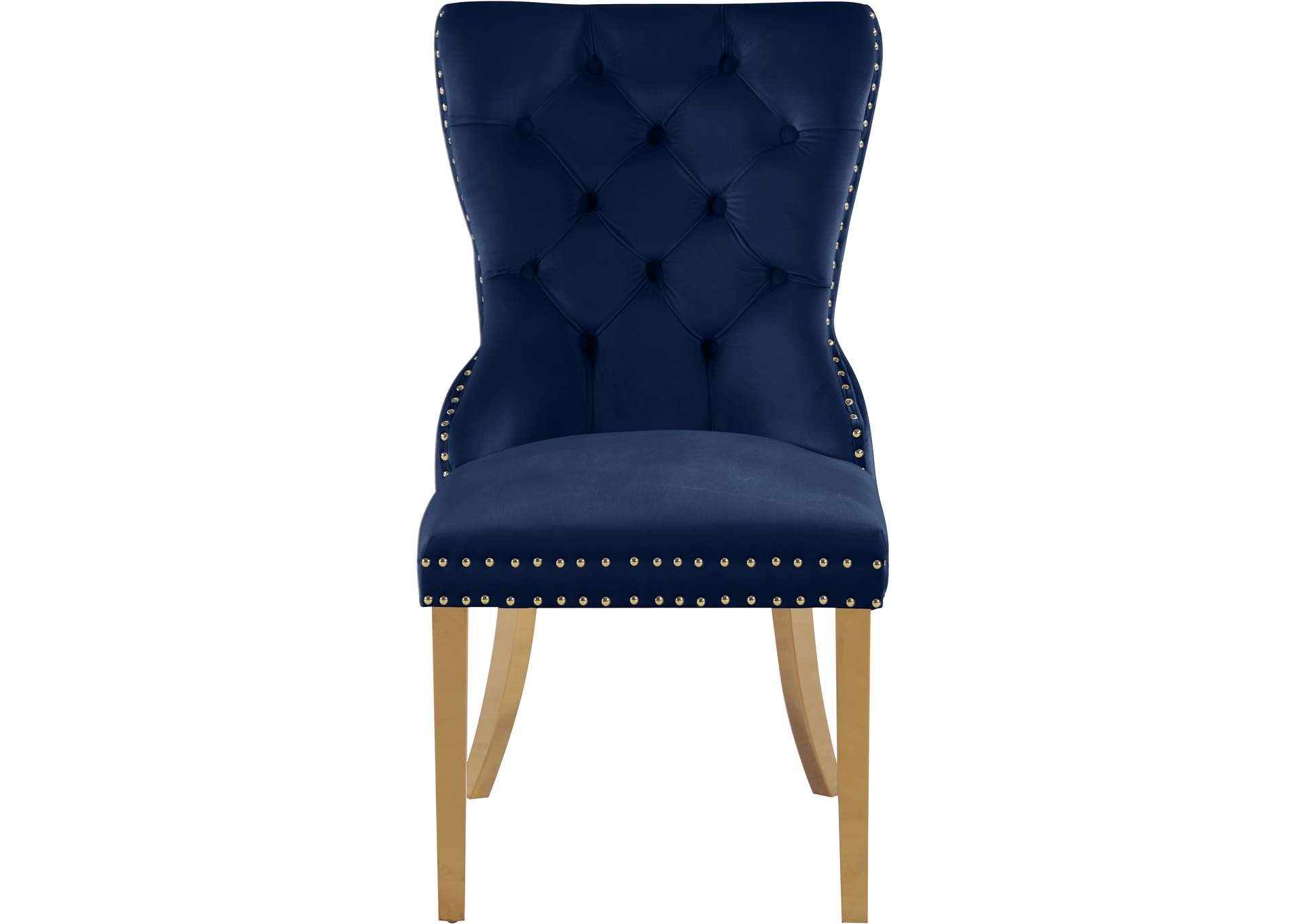 Carmen Navy Velvet Dining Chairs Set of 2,Meridian Furniture