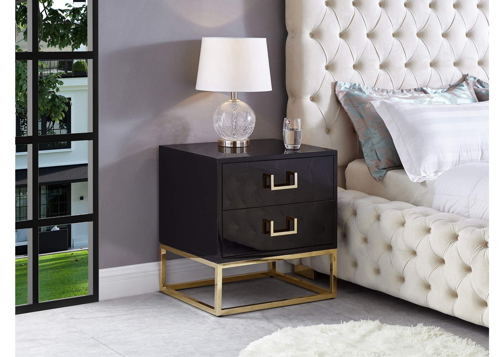 Nova Black Side Table,Meridian Furniture