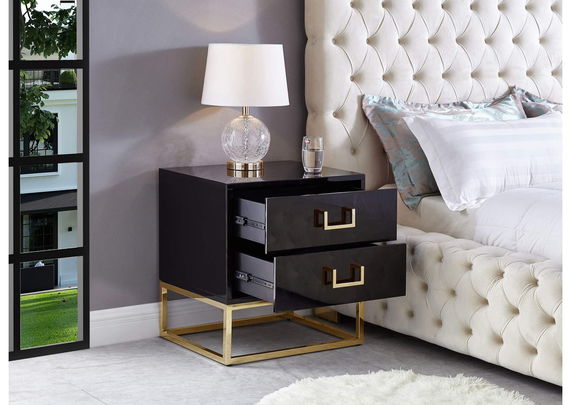 Nova Black Side Table,Meridian Furniture