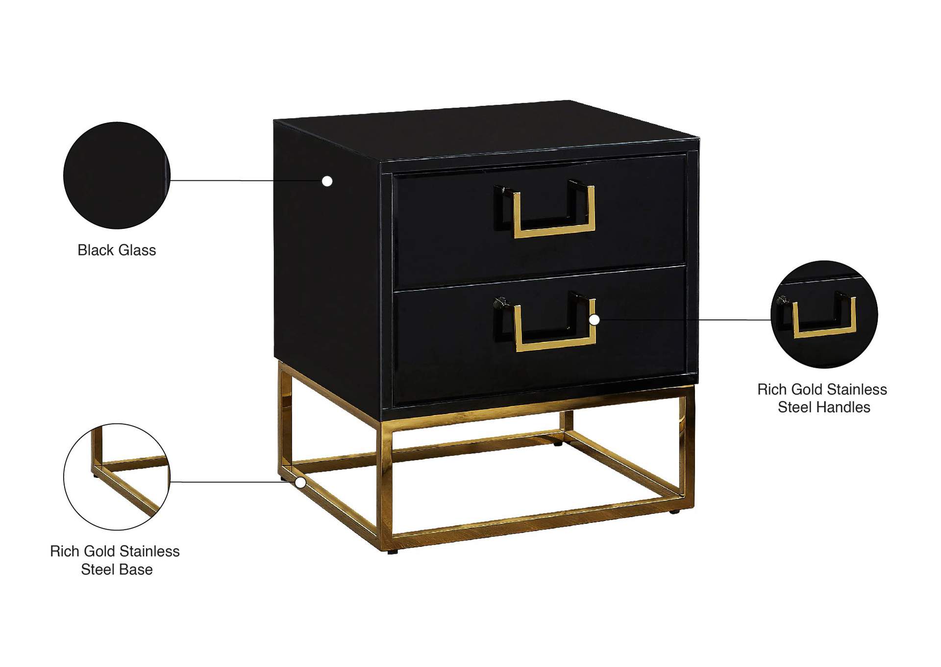 Nova Black Side Table,Meridian Furniture