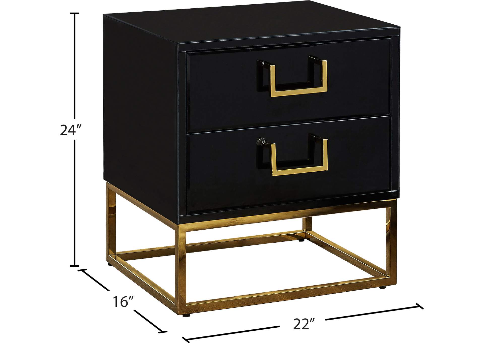 Nova Black Side Table,Meridian Furniture