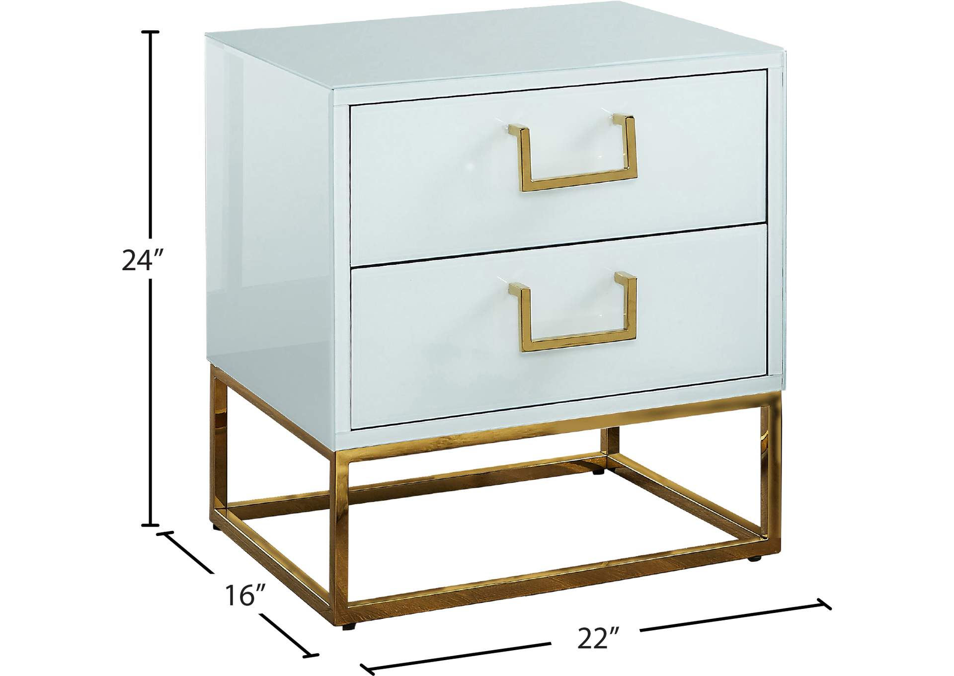 Nova White Side Table,Meridian Furniture