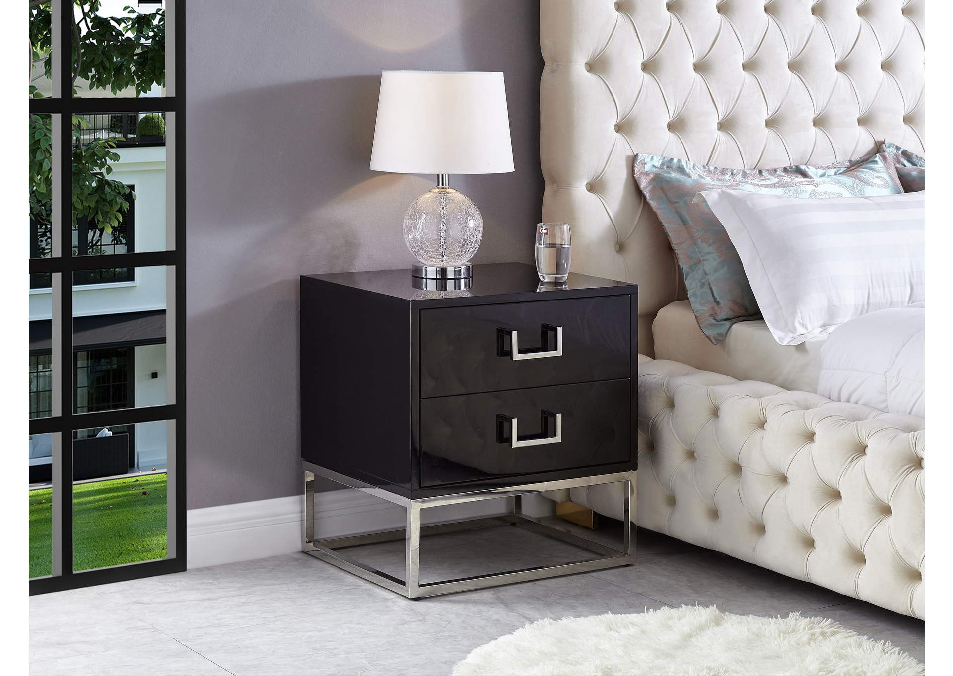 Nova Black Side Table,Meridian Furniture