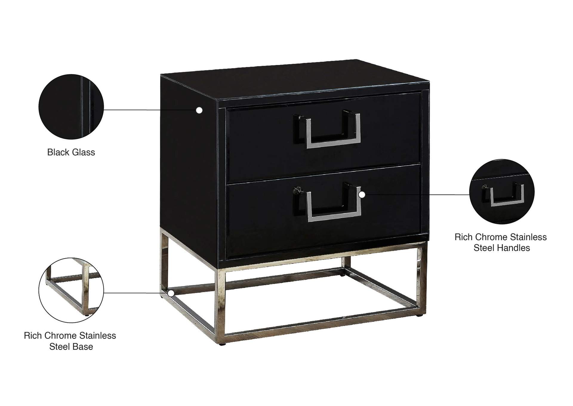 Nova Black Side Table,Meridian Furniture