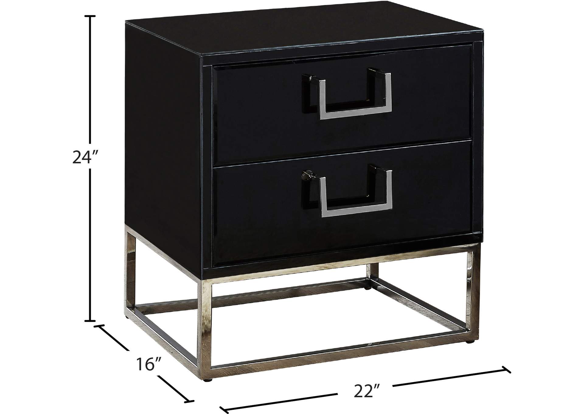 Nova Black Side Table,Meridian Furniture