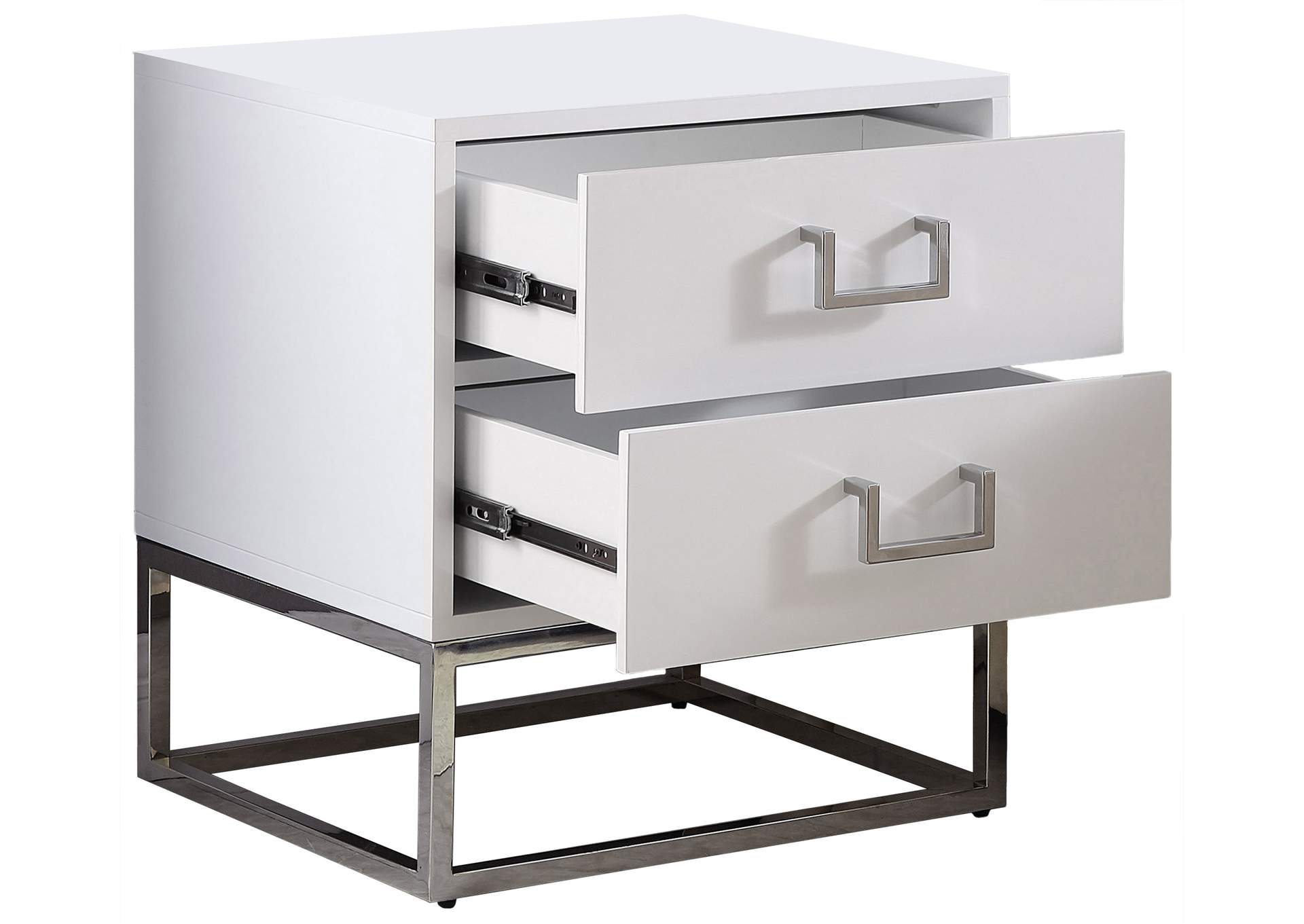 Nova White Side Table,Meridian Furniture