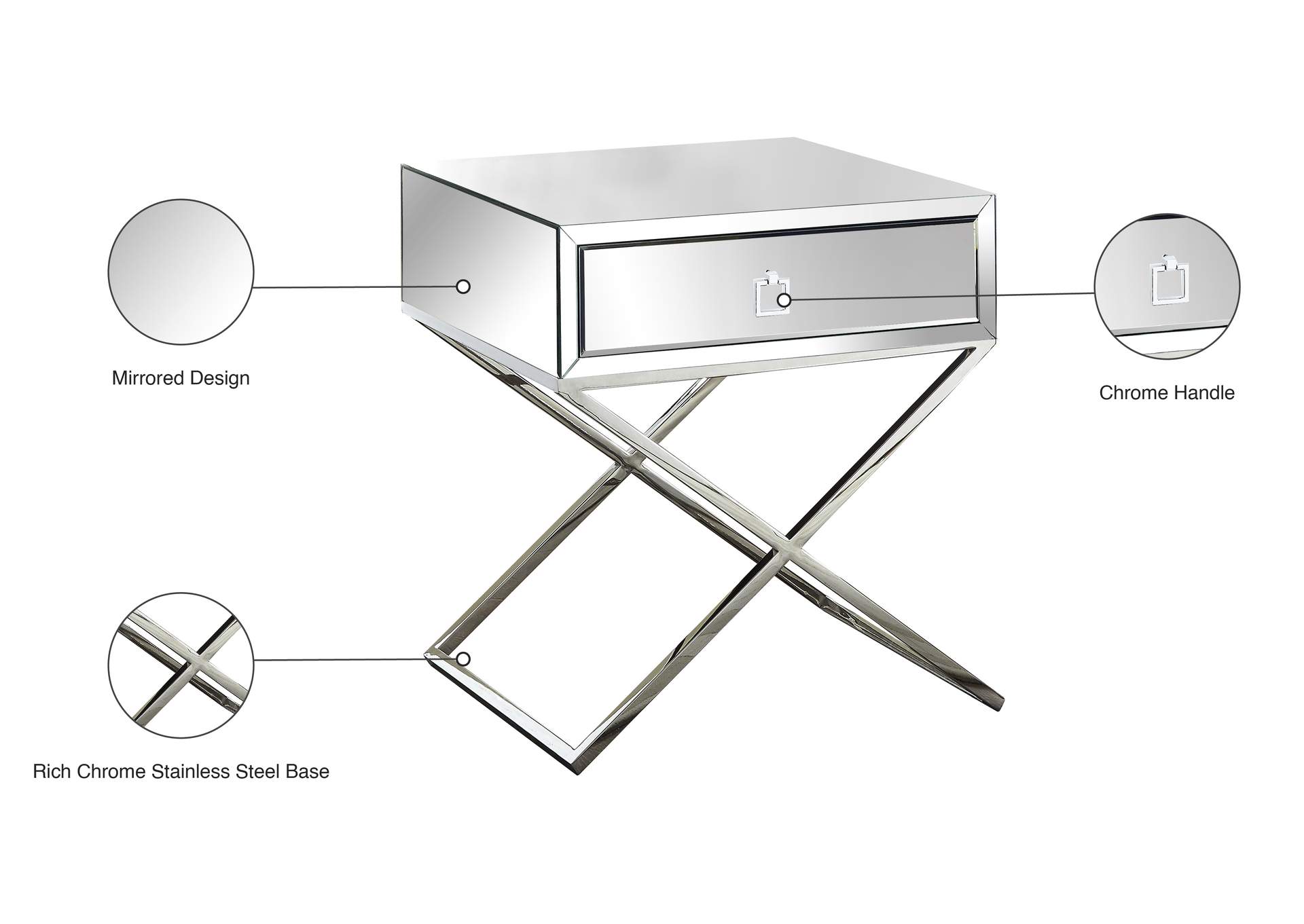 Lynn Side Table,Meridian Furniture