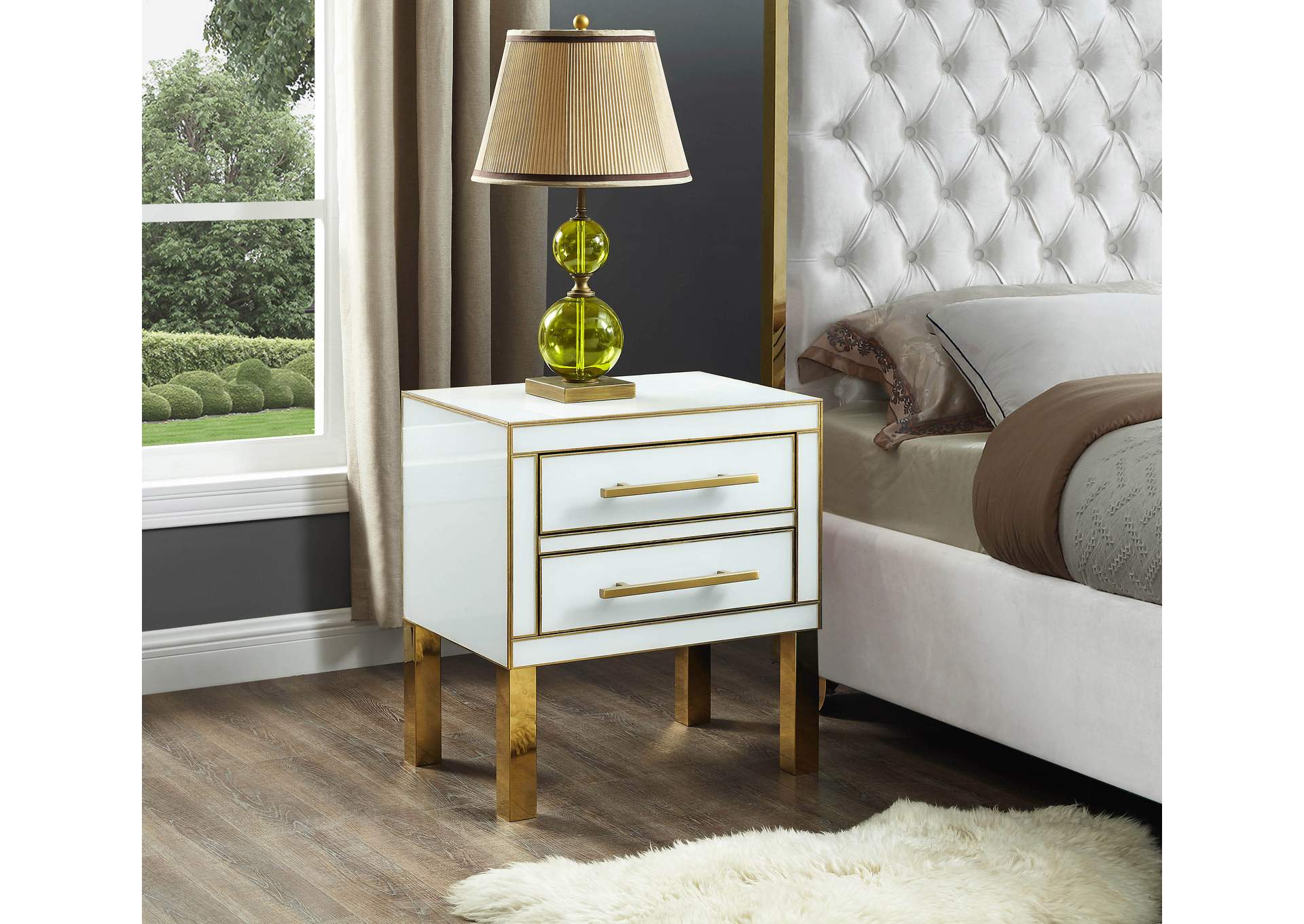 Gigi White Side Table,Meridian Furniture