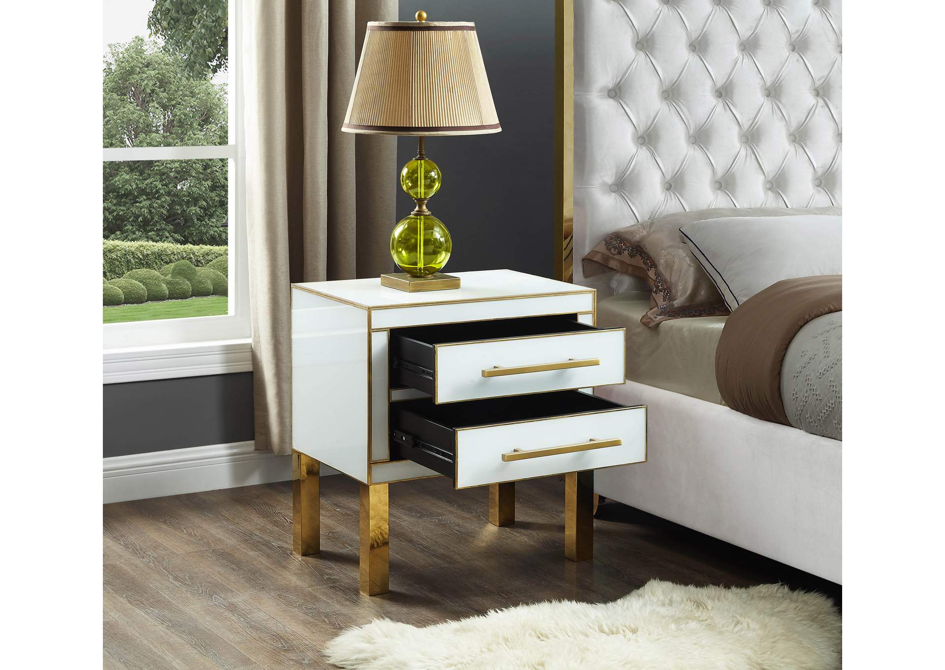 Gigi White Side Table,Meridian Furniture