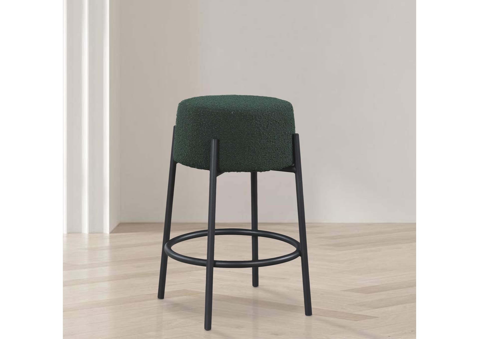 Avalon Green Boucle Fabric Counter Stool,Meridian Furniture