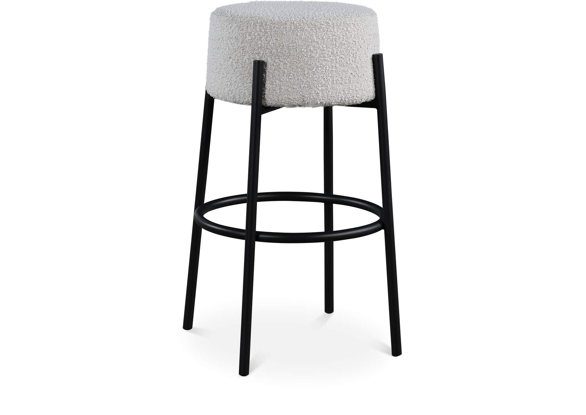 Avalon Cream Boucle Fabric Bar Stool,Meridian Furniture