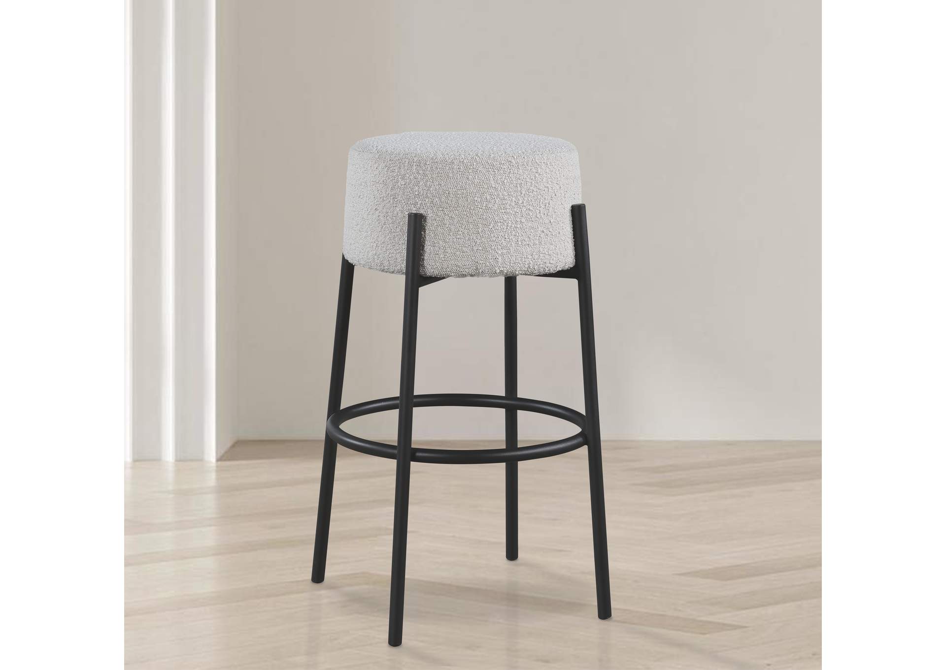 Avalon Cream Boucle Fabric Bar Stool,Meridian Furniture