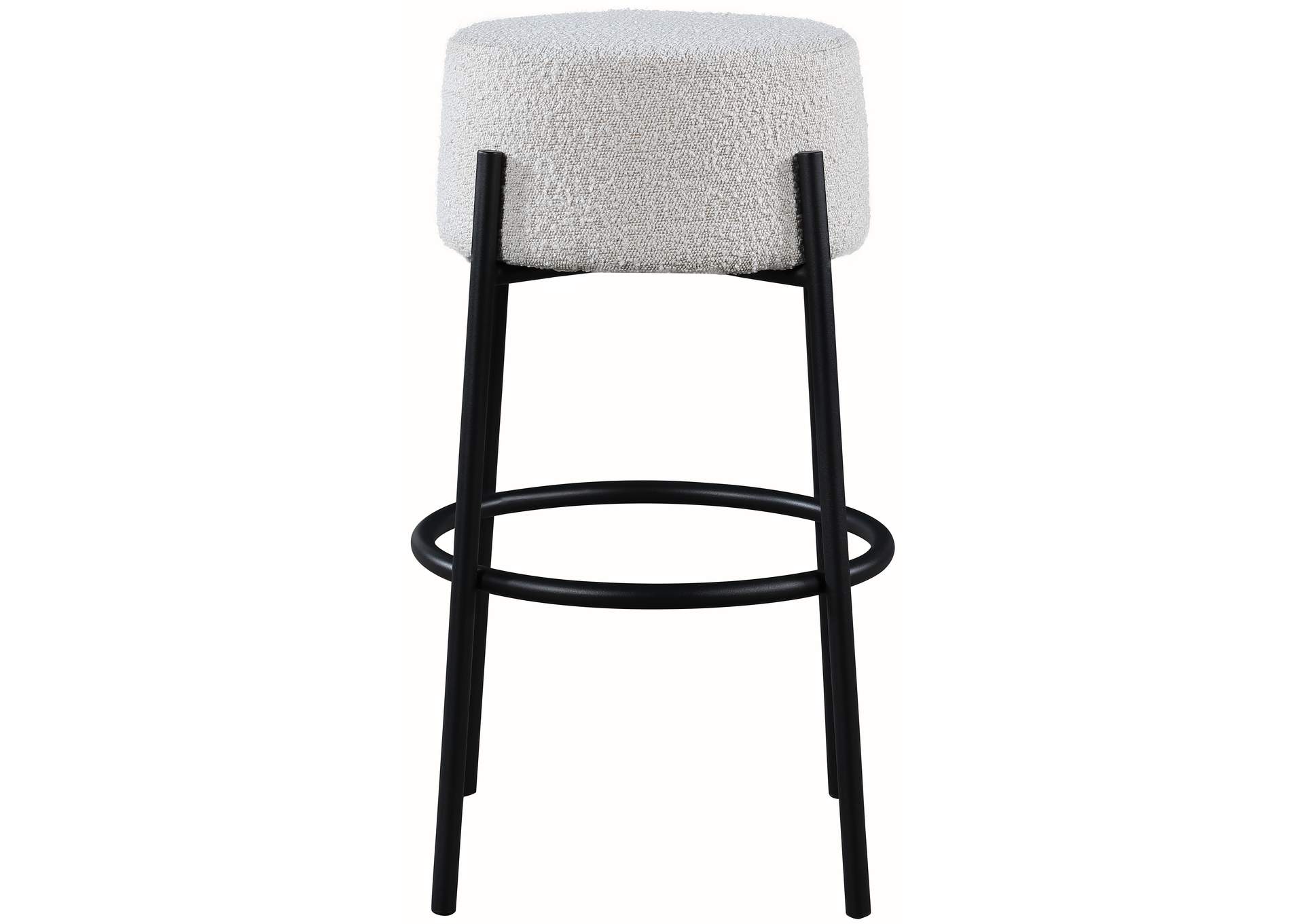 Avalon Cream Boucle Fabric Bar Stool,Meridian Furniture