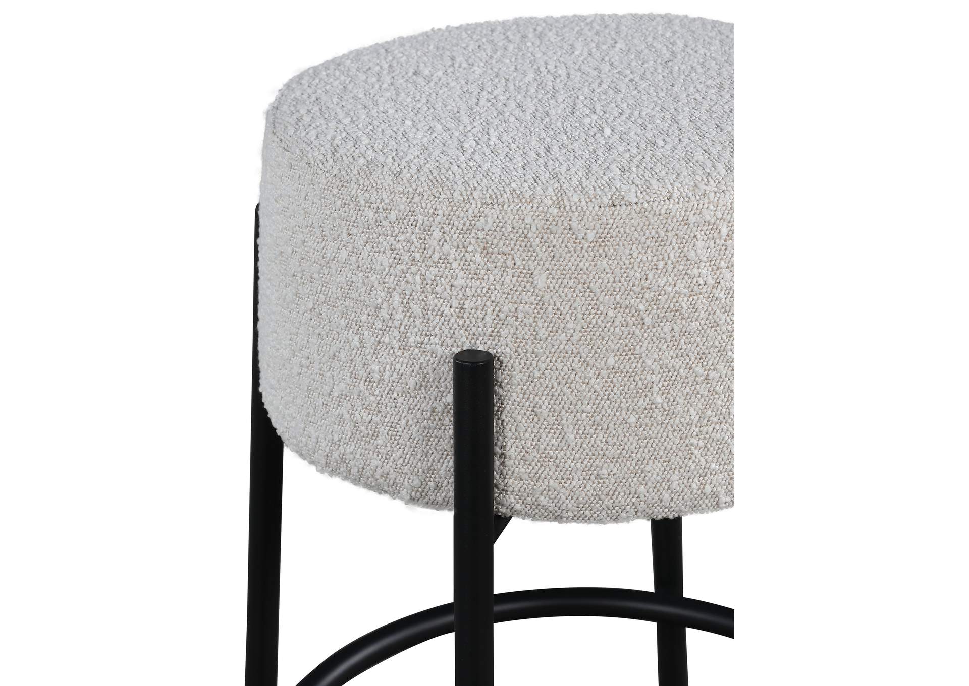 Avalon Cream Boucle Fabric Bar Stool,Meridian Furniture