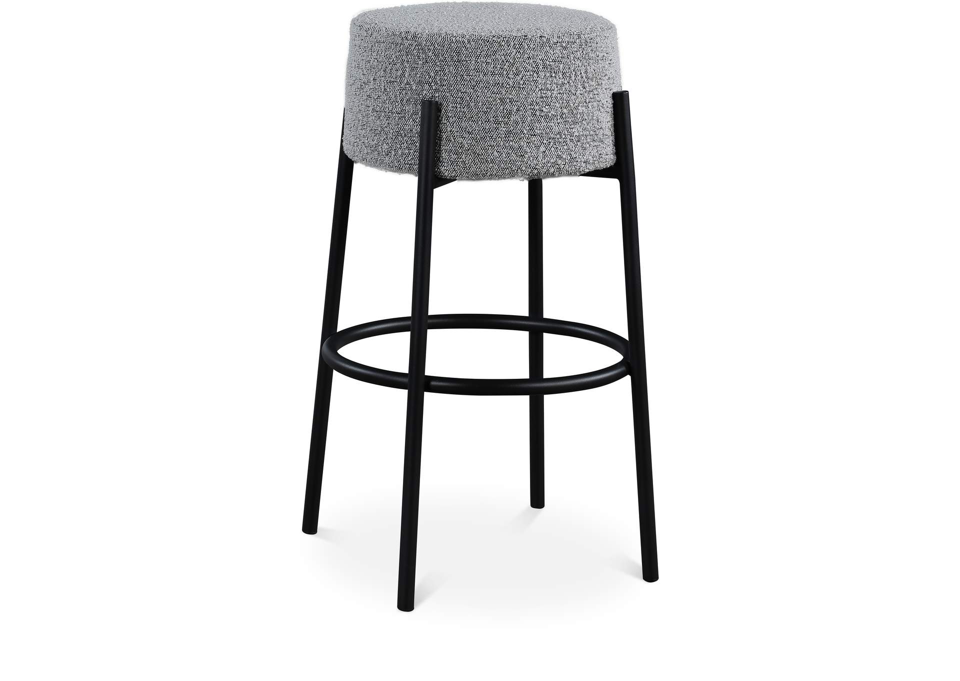 Avalon Grey Boucle Fabric Bar Stool,Meridian Furniture