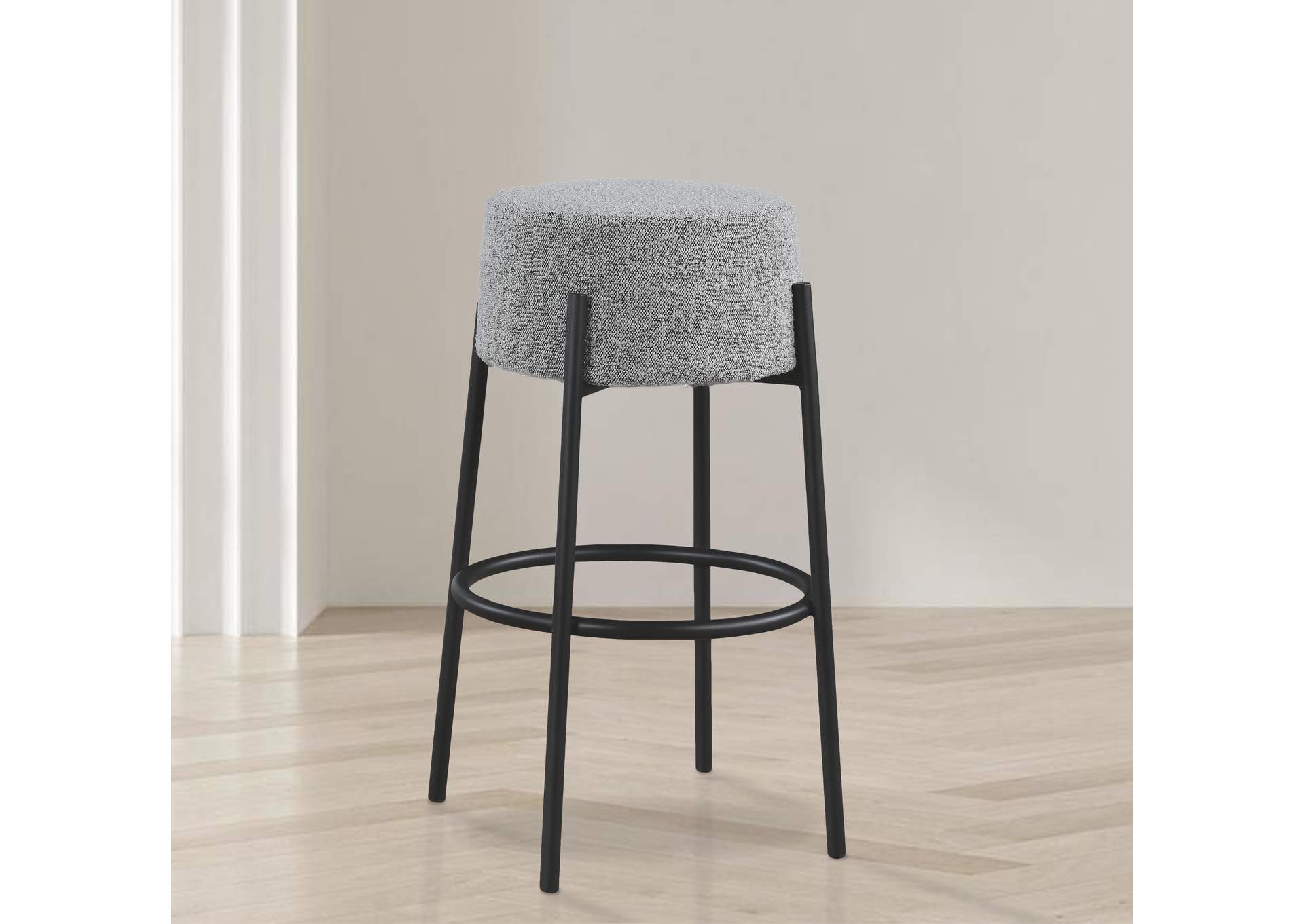 Avalon Grey Boucle Fabric Bar Stool,Meridian Furniture