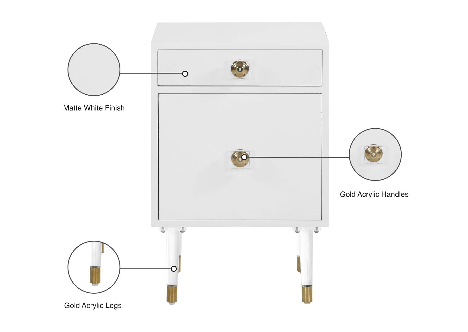 Lia Side Table,Meridian Furniture