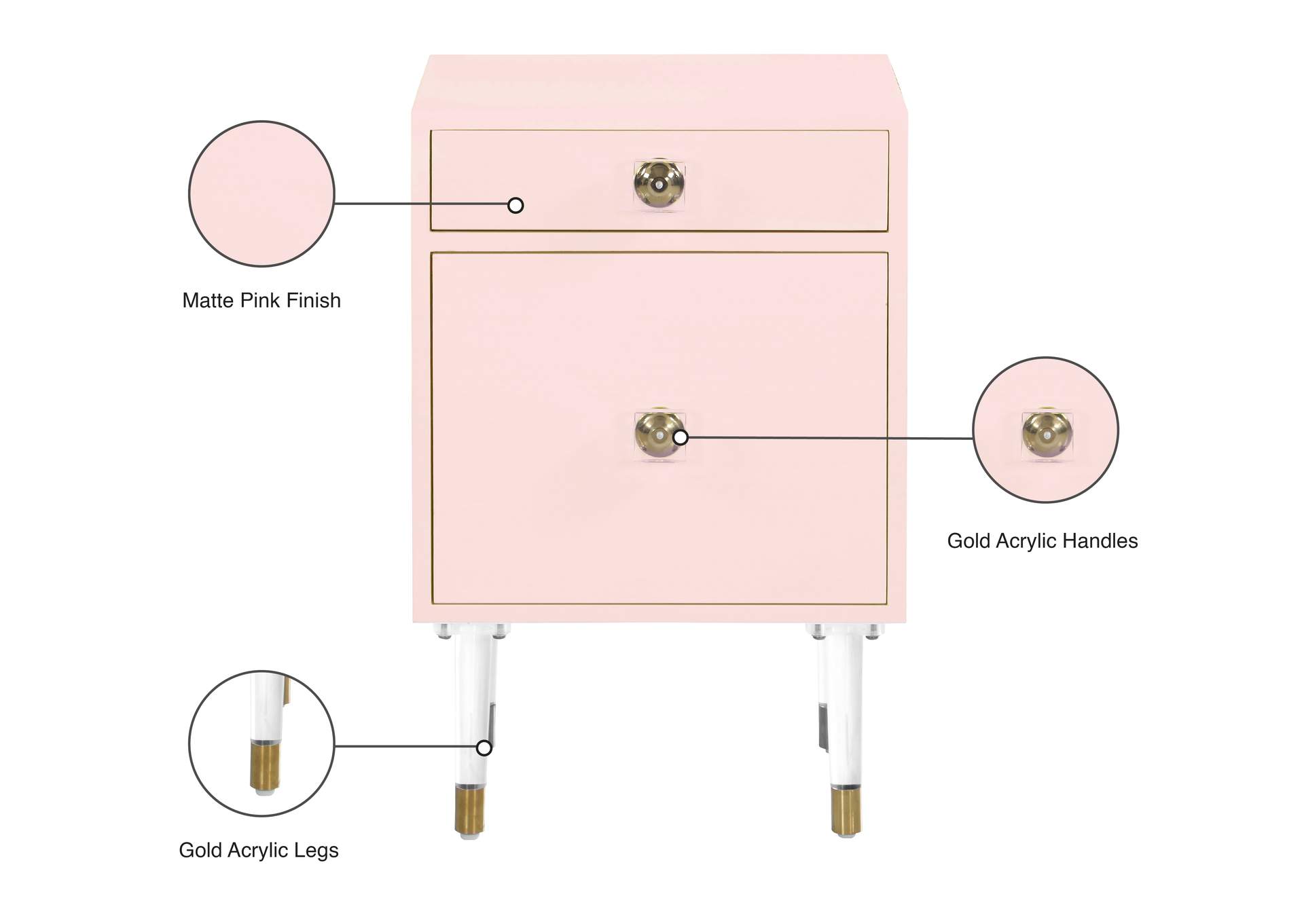 Lia Side Table,Meridian Furniture