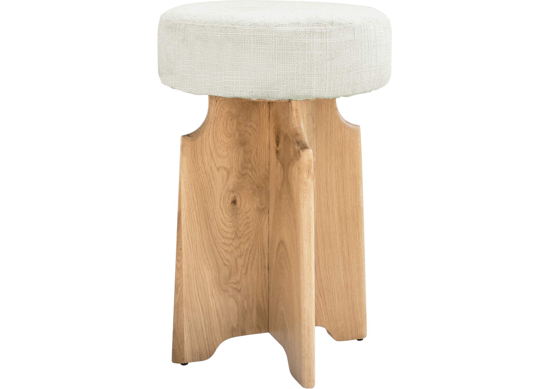 Jasper Cream Boucle Fabric Stool,Meridian Furniture