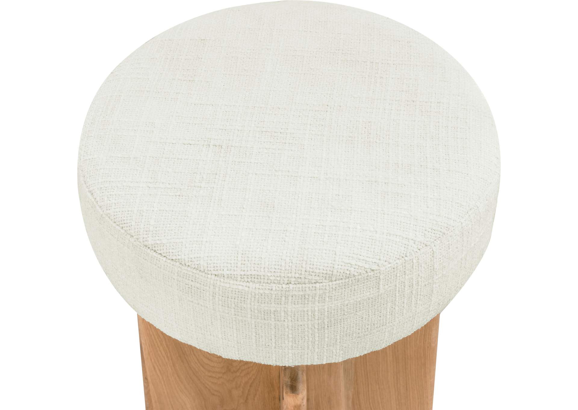 Jasper Cream Boucle Fabric Stool,Meridian Furniture