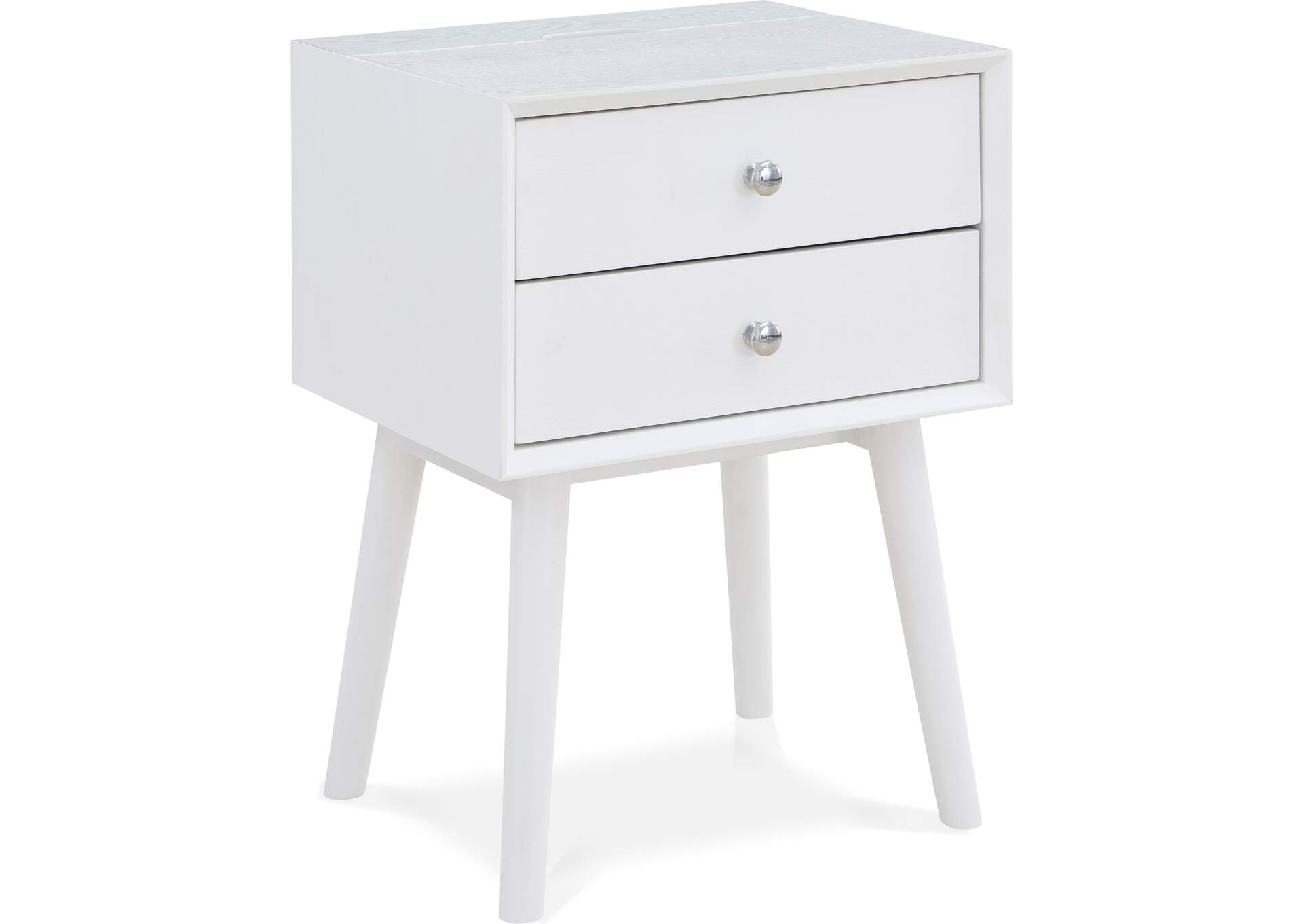 Teddy White Night Stand,Meridian Furniture