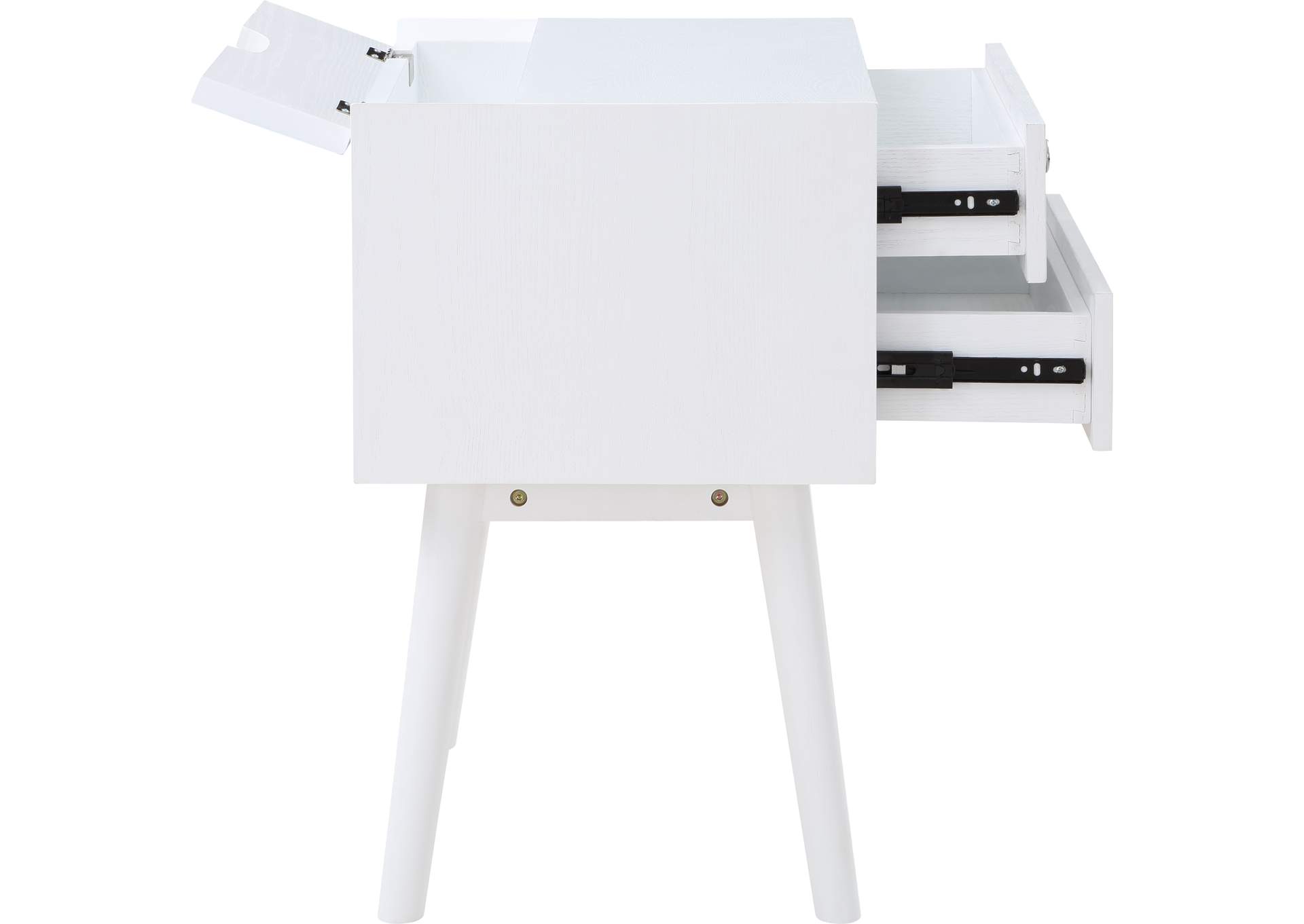 Teddy White Night Stand,Meridian Furniture